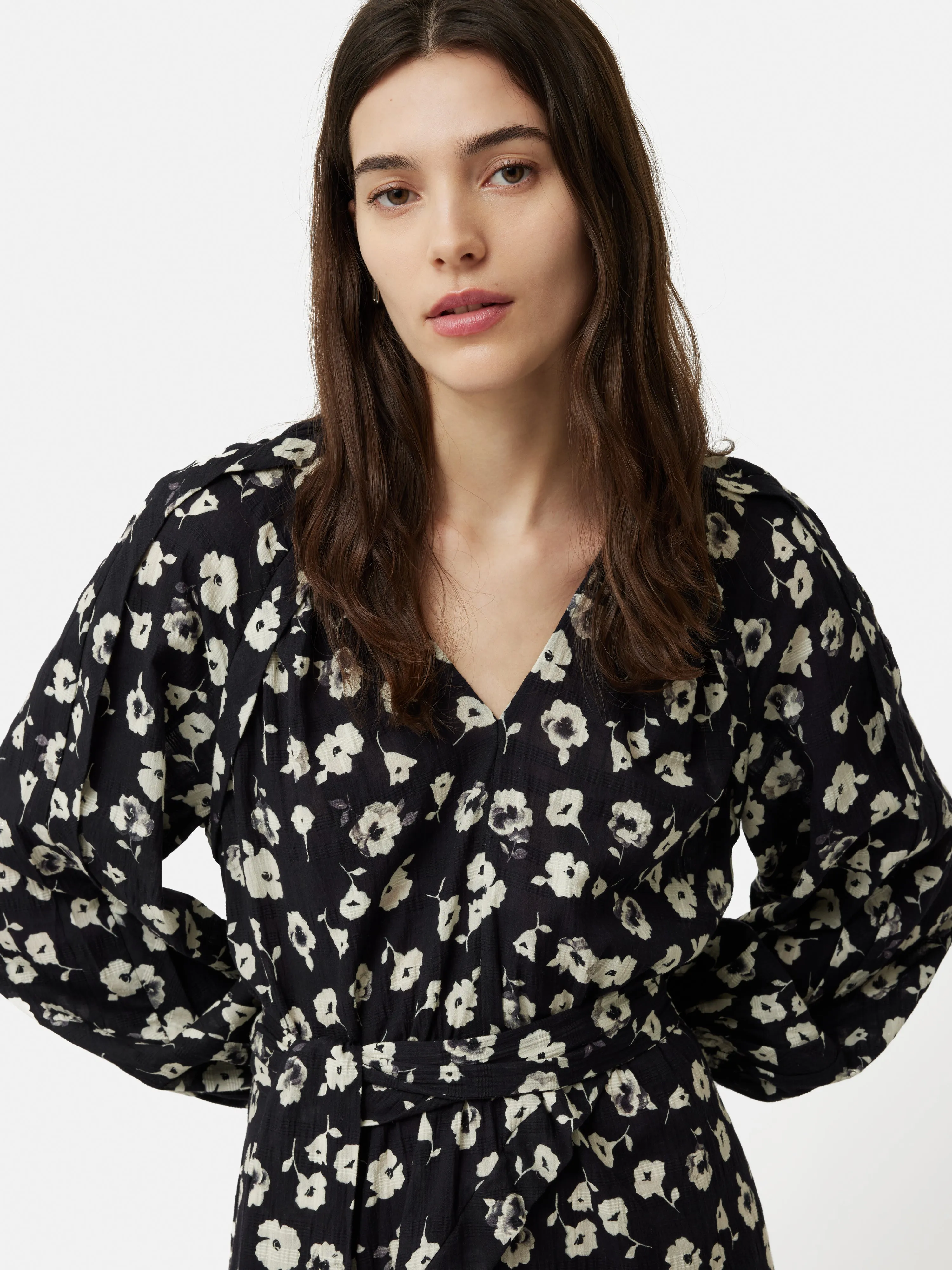 Cotton Floral Belted Dress | Black sold by Jigsaw product image thumbnail 2