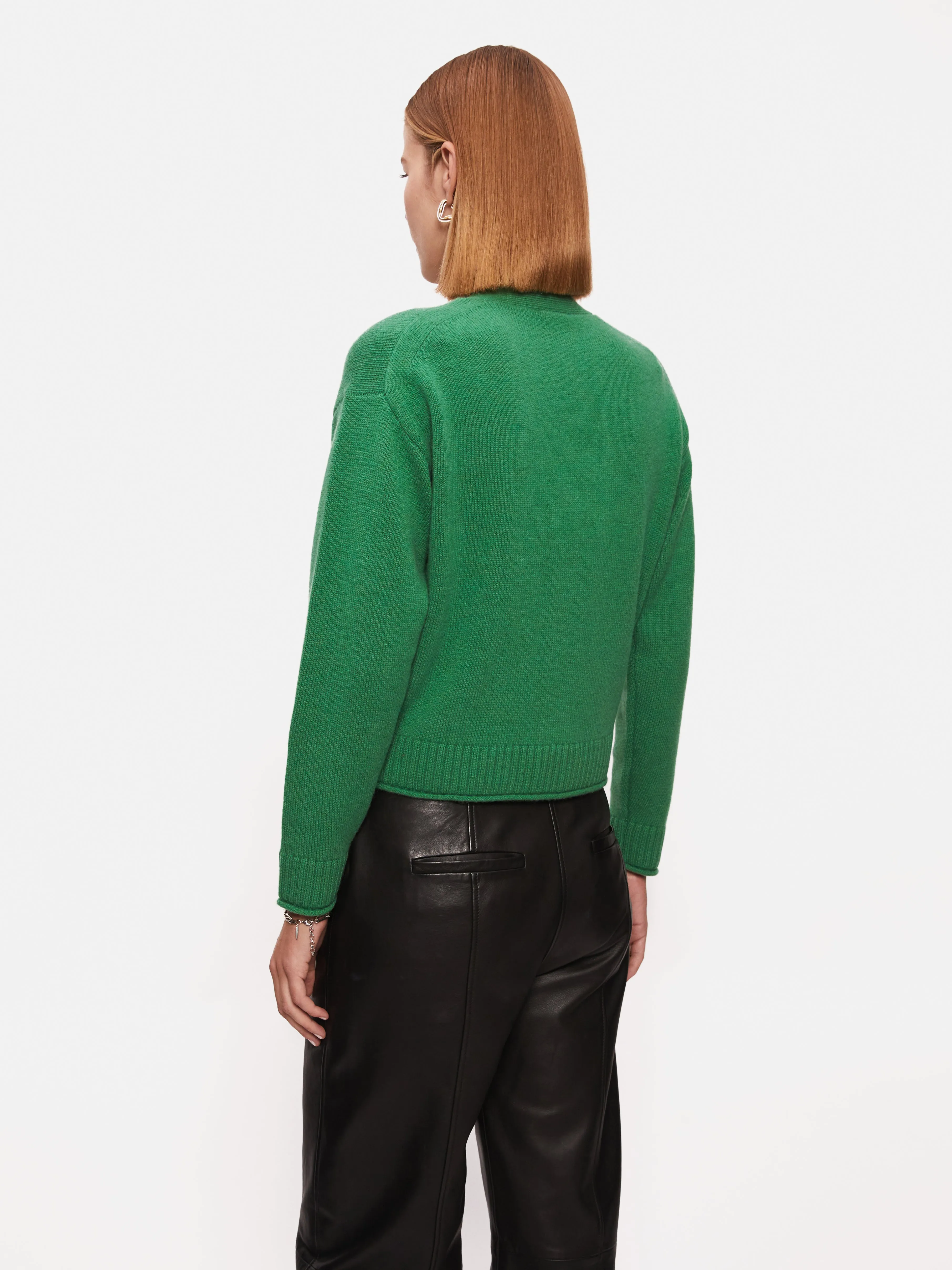 Compact Wool Cashmere Blend Cardigan | Green sold by Jigsaw product image thumbnail 4