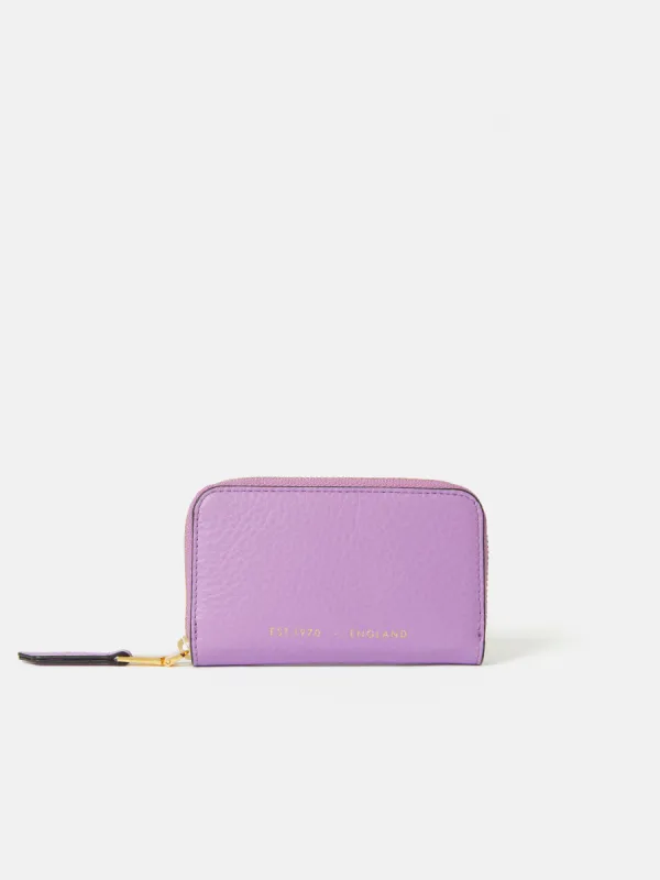 Maddie Leather Small Wallet | Purple sold by Jigsaw