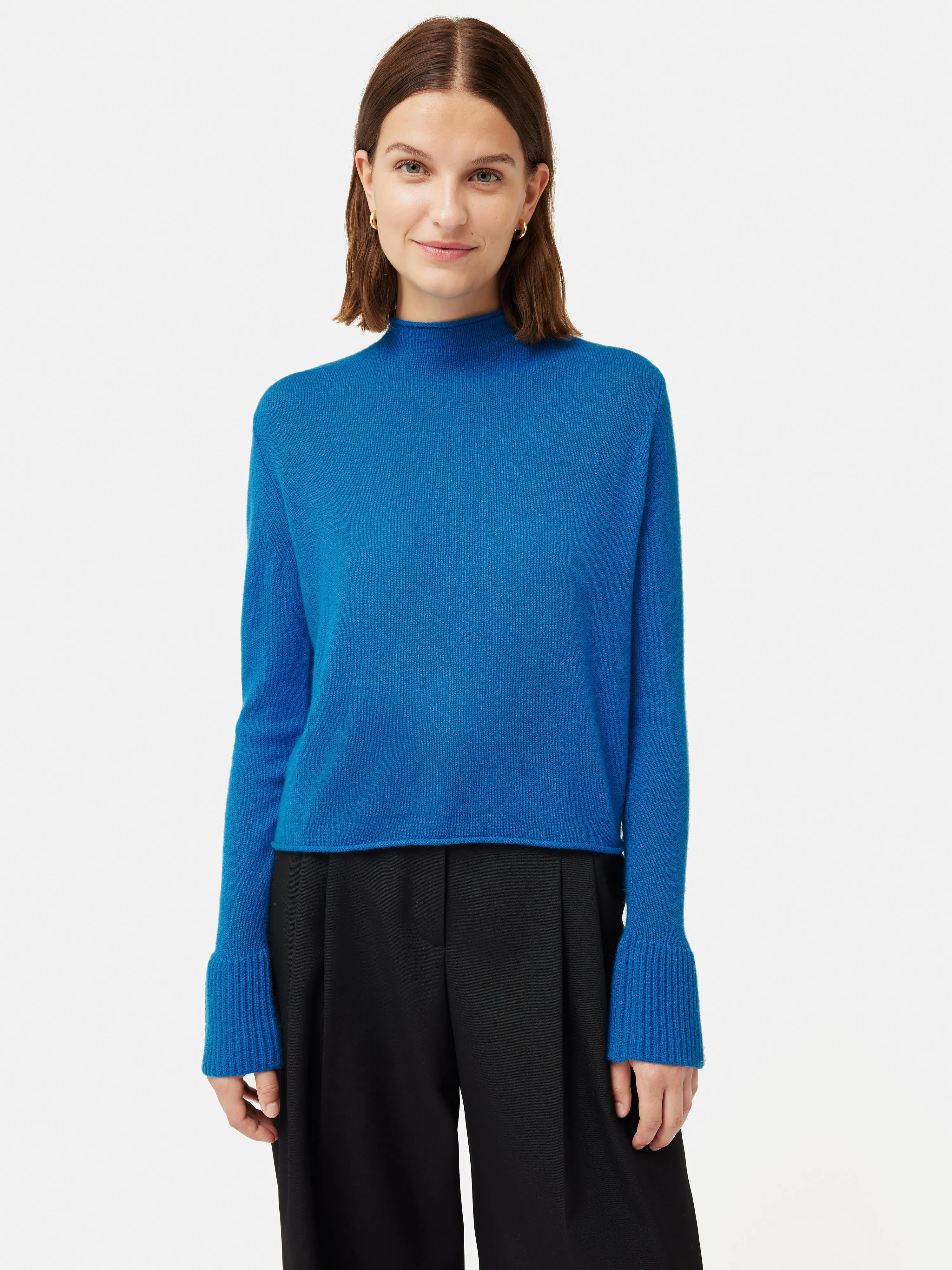 Cloud Cashmere Eldon Jumper | Blue sold by Jigsaw