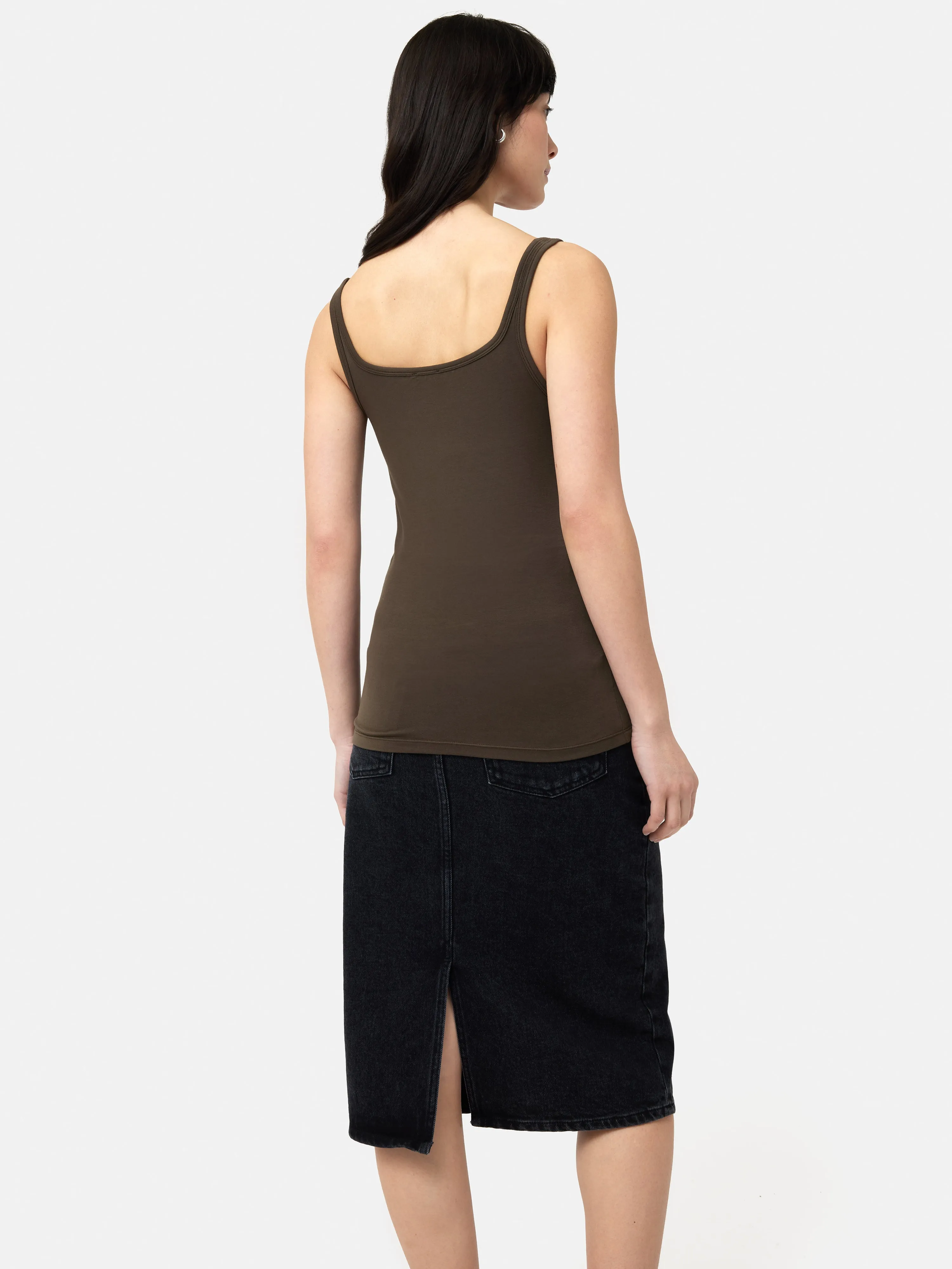 Square Neck Layering Tank | Brown sold by Jigsaw product image thumbnail 5