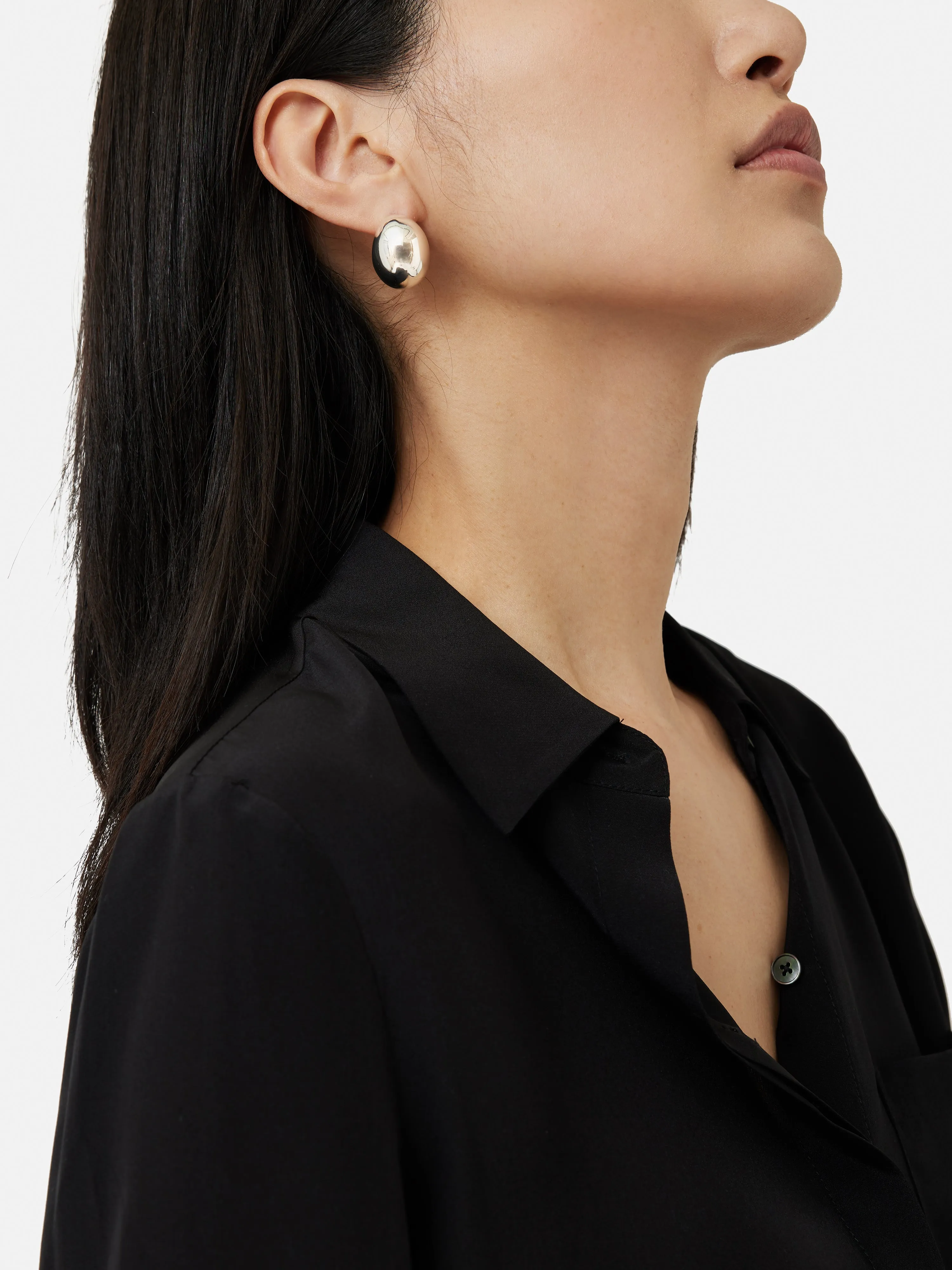 Chunky Dome Earrings | Silver sold by Jigsaw product image thumbnail 2
