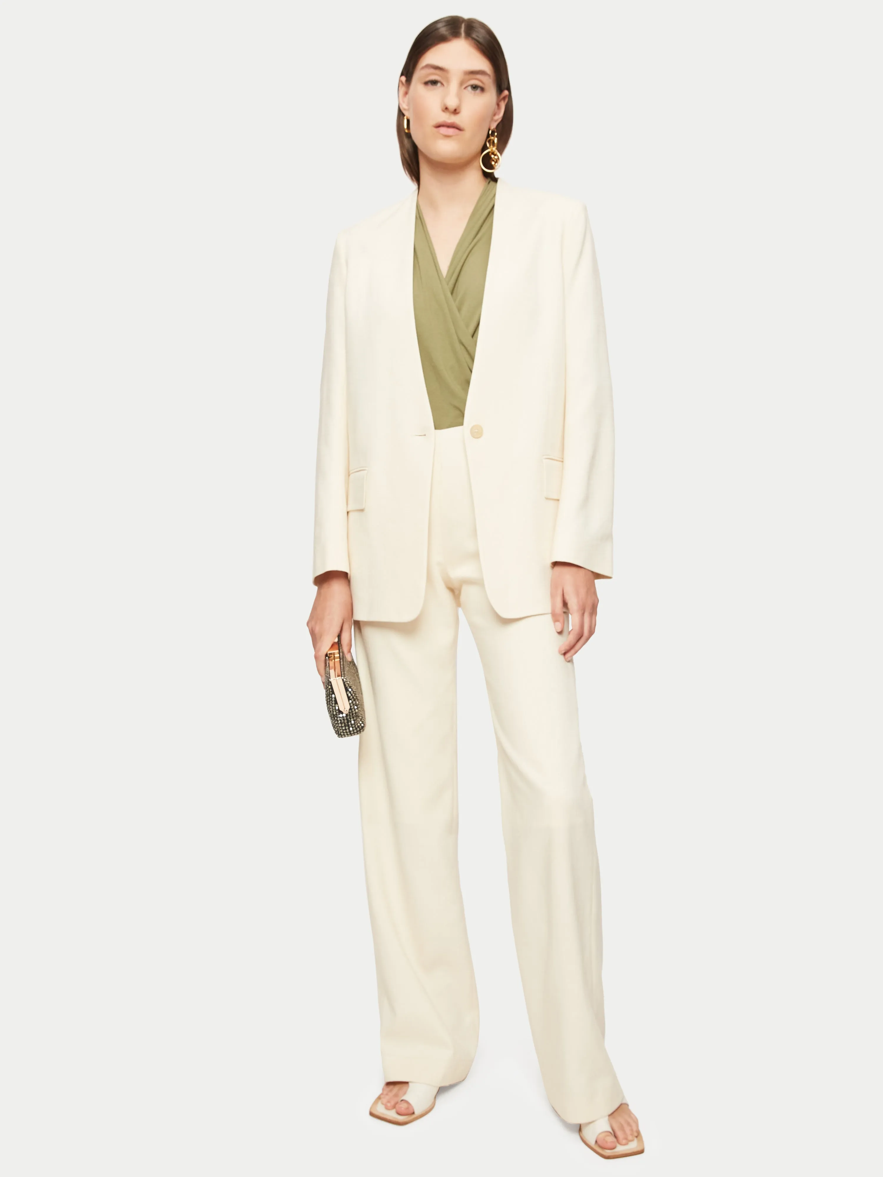 Jersey Wrap Kimono Sleeve Top | Green sold by Jigsaw product image thumbnail 2