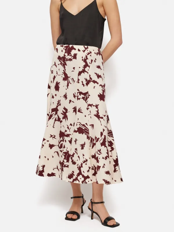 Silhouette Peony Midi Skirt | Cream sold by Jigsaw