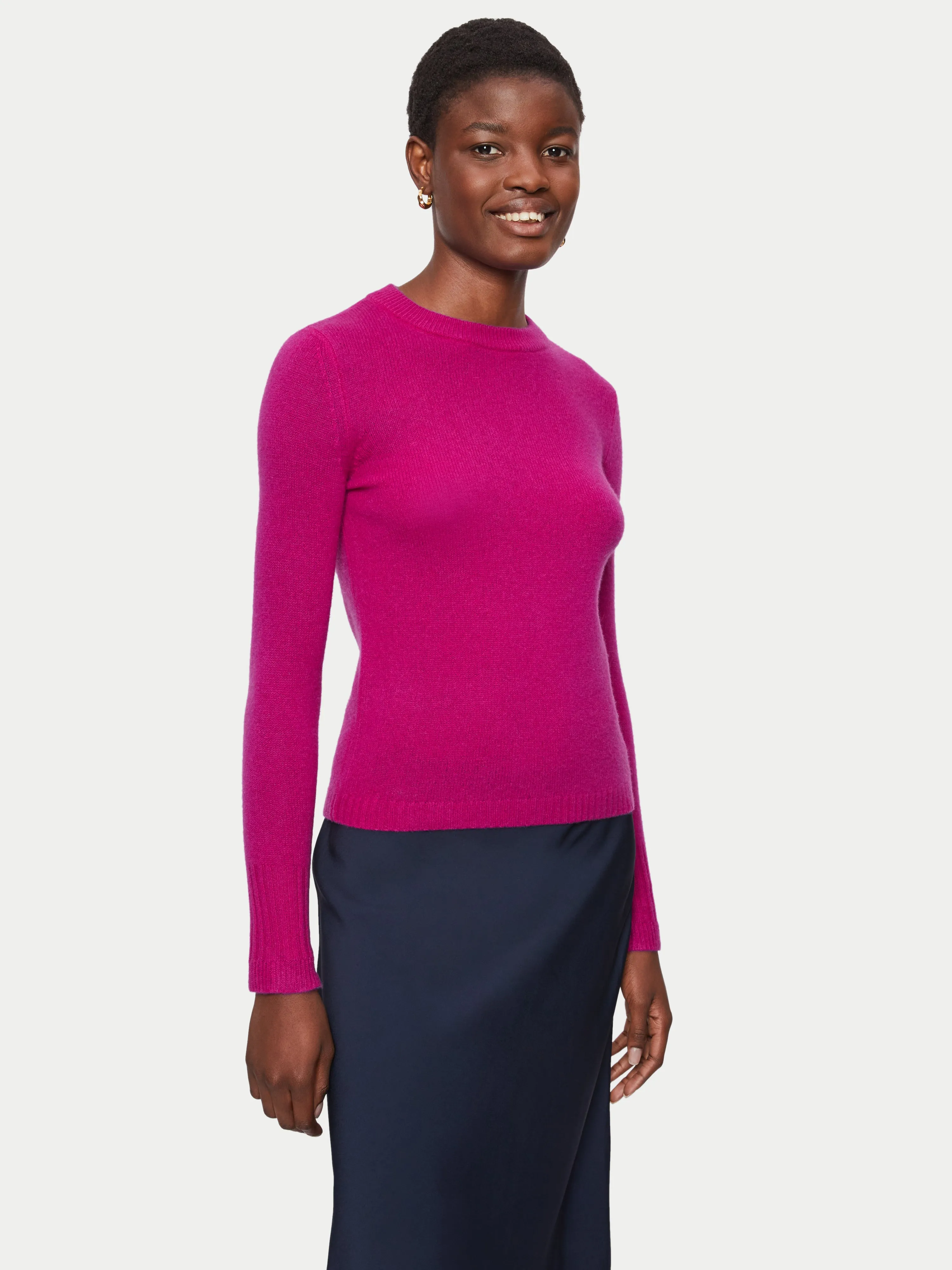 Cloud Cashmere Crew Jumper | Pink sold by Jigsaw
