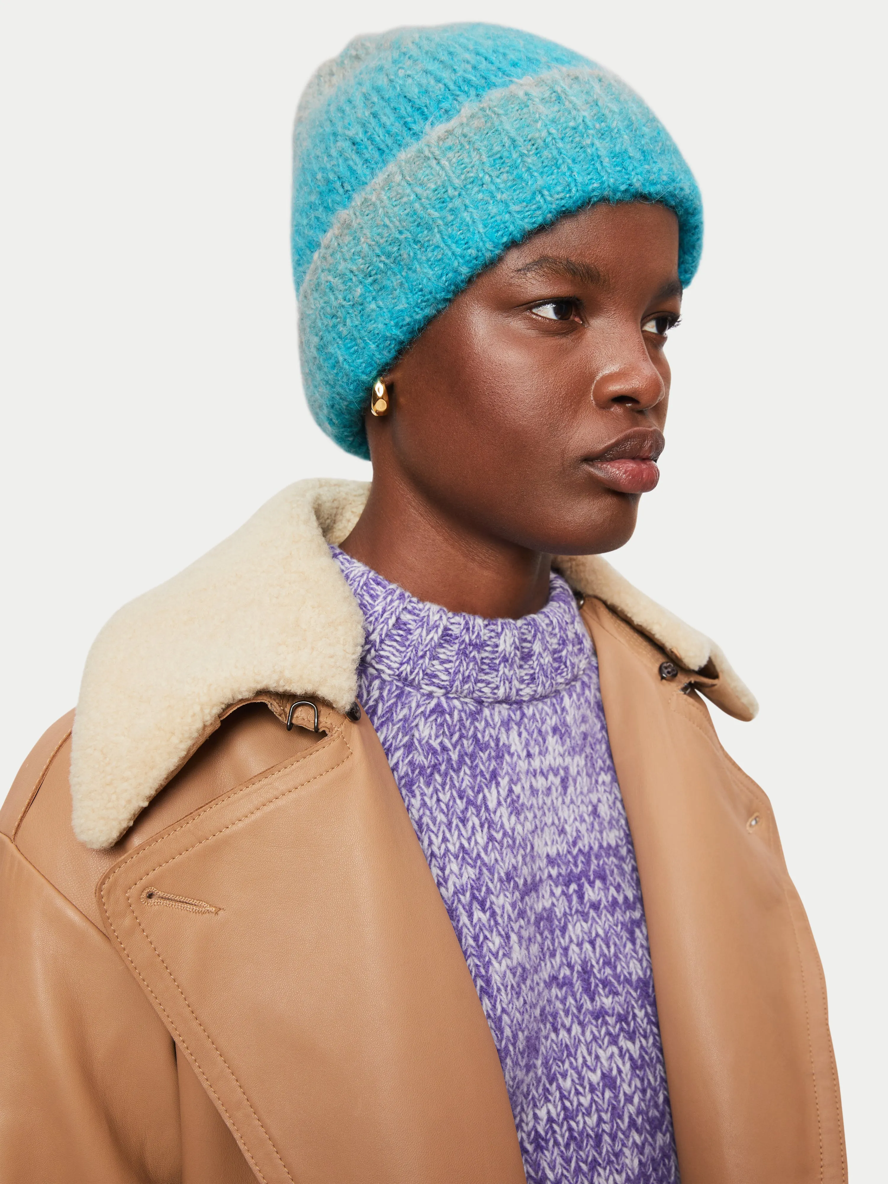 Alpaca Blend Space Dye Hat | Blue sold by Jigsaw product image thumbnail 3