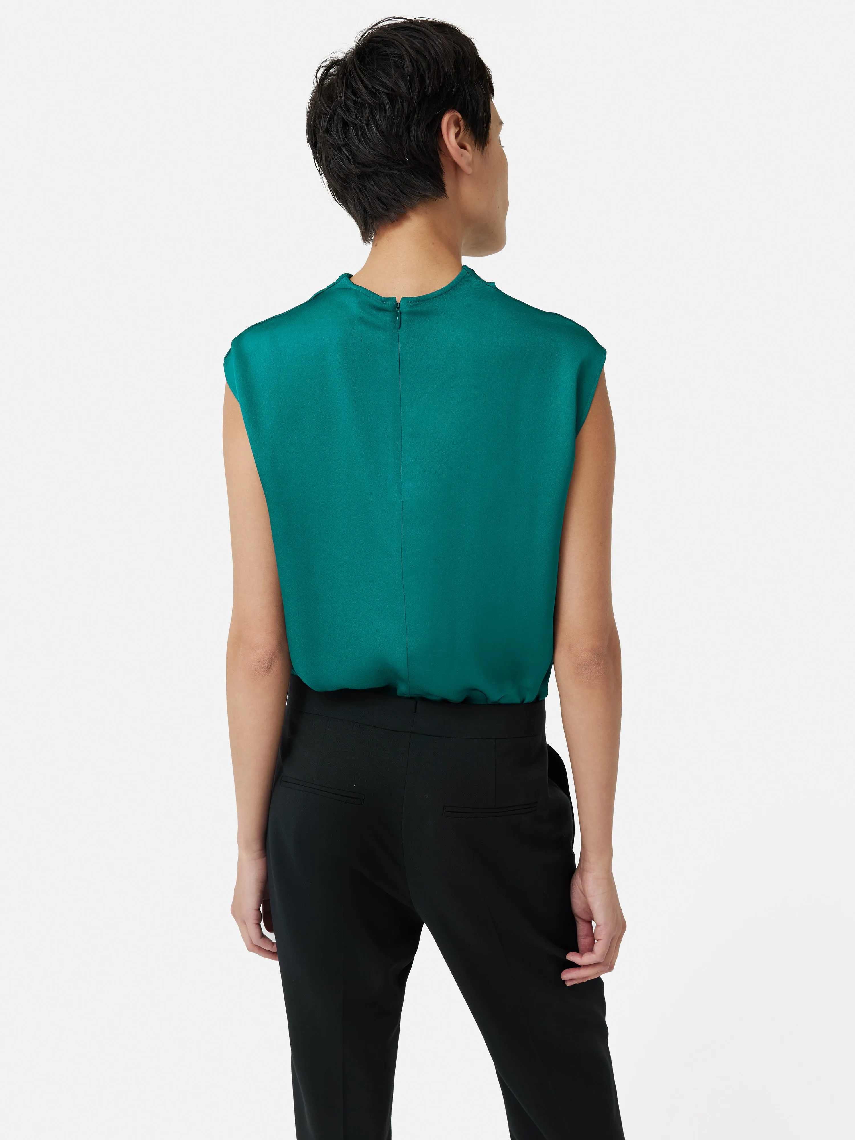 Satin Cowl Neck Top | Green sold by Jigsaw product image thumbnail 5