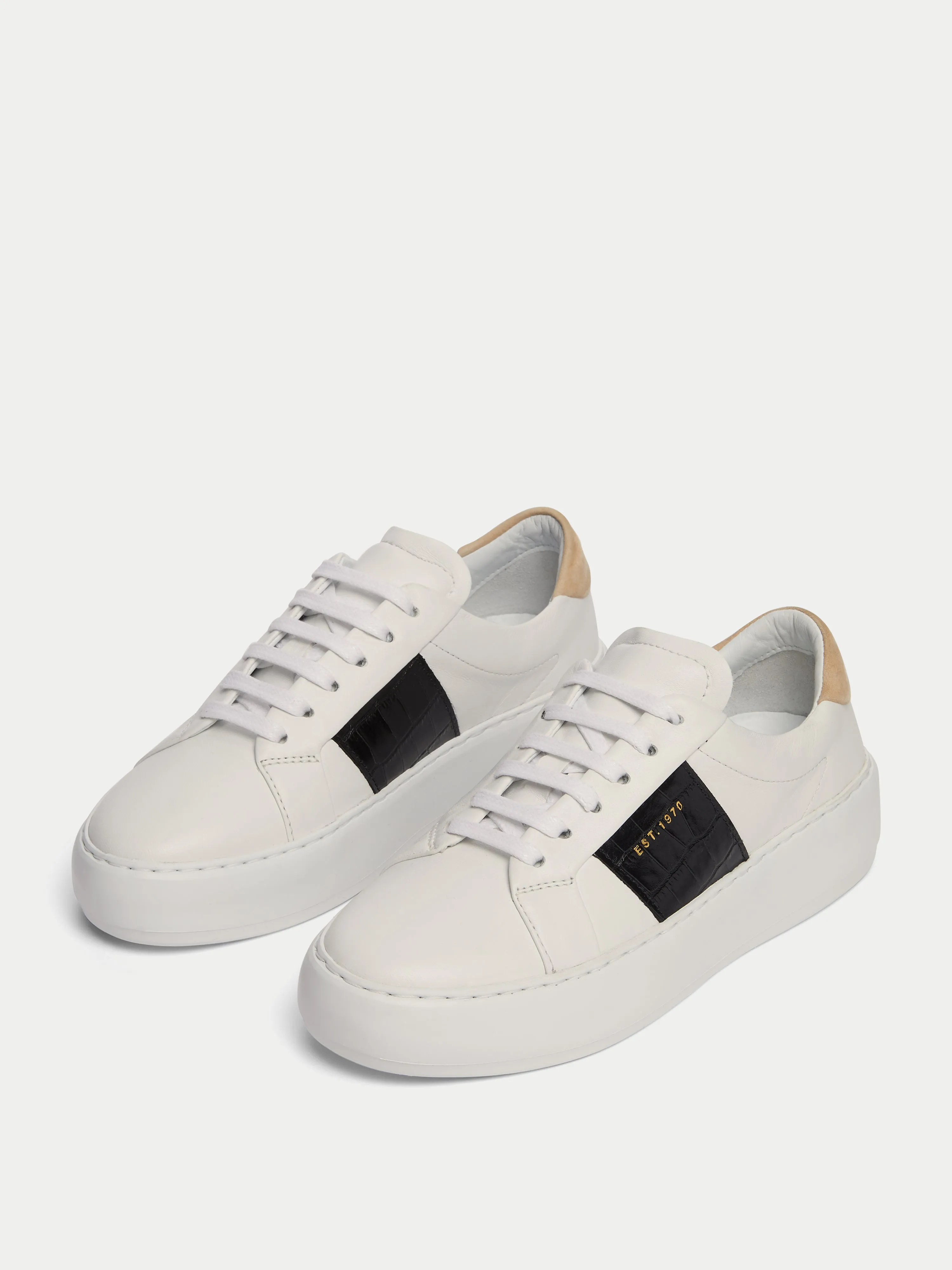 Riva Croc Leather Trainer | Black sold by Jigsaw product image thumbnail 2