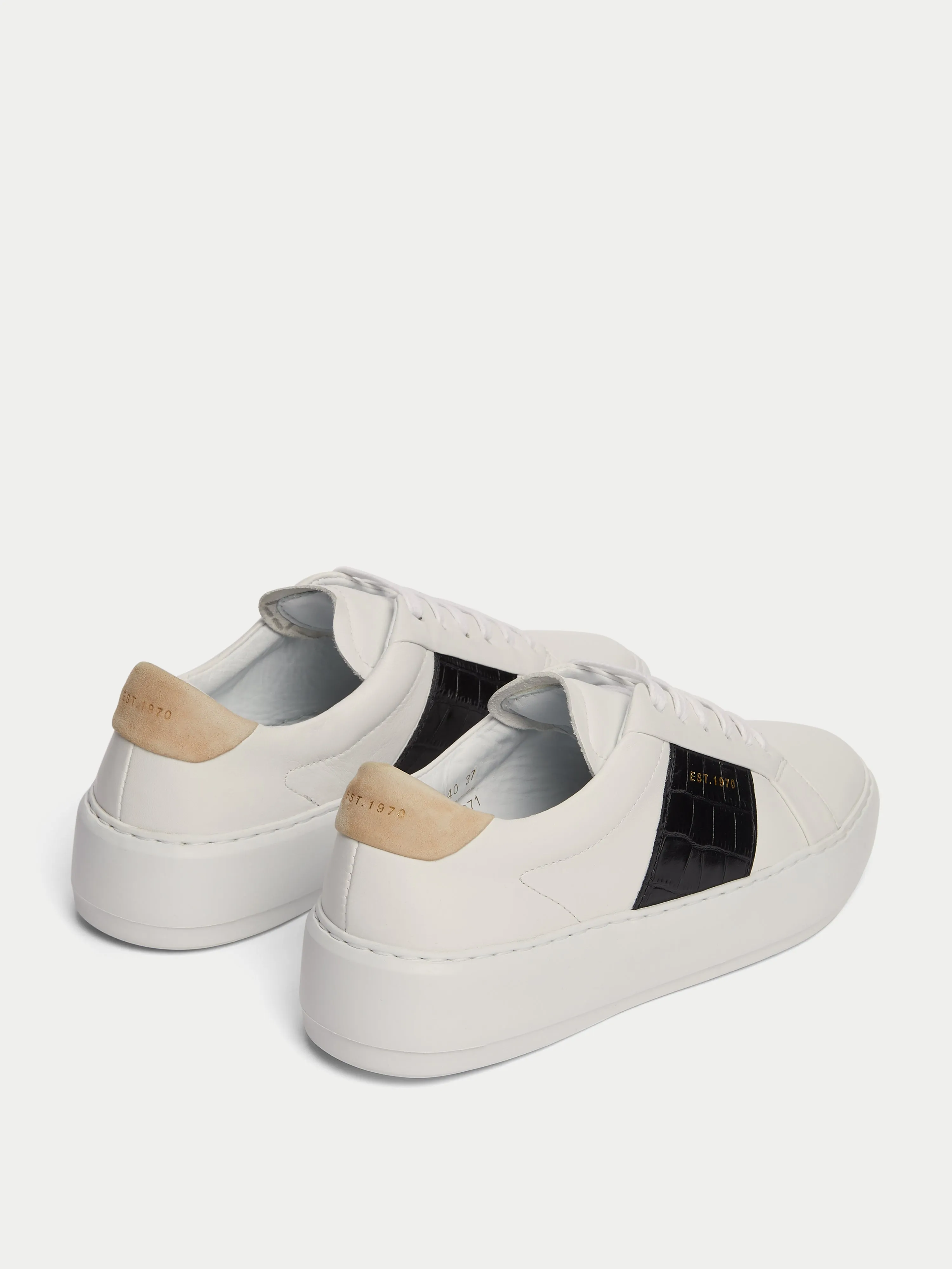 Riva Croc Leather Trainer | Black sold by Jigsaw product image thumbnail 3