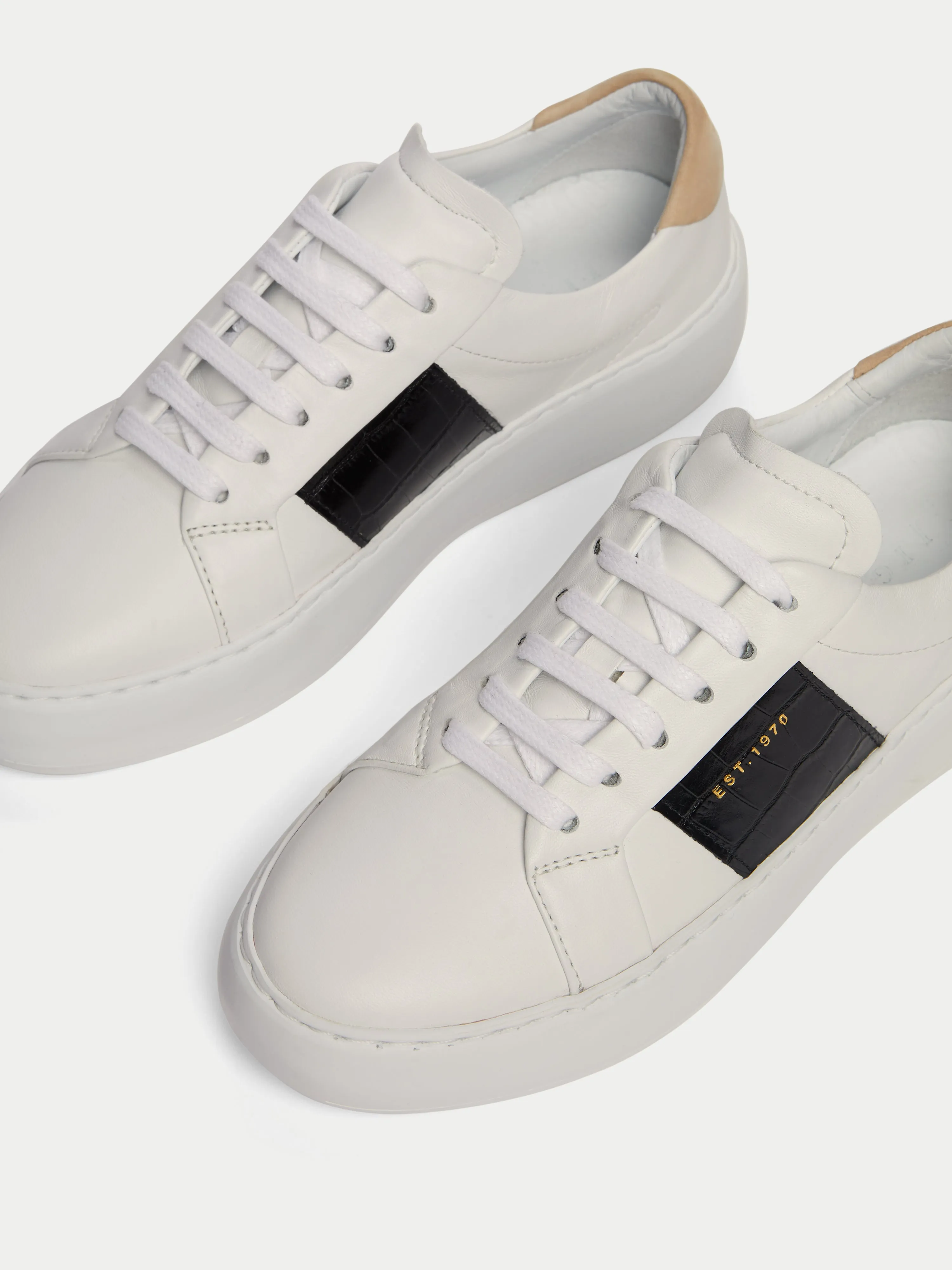 Riva Croc Leather Trainer | Black sold by Jigsaw product image thumbnail 4