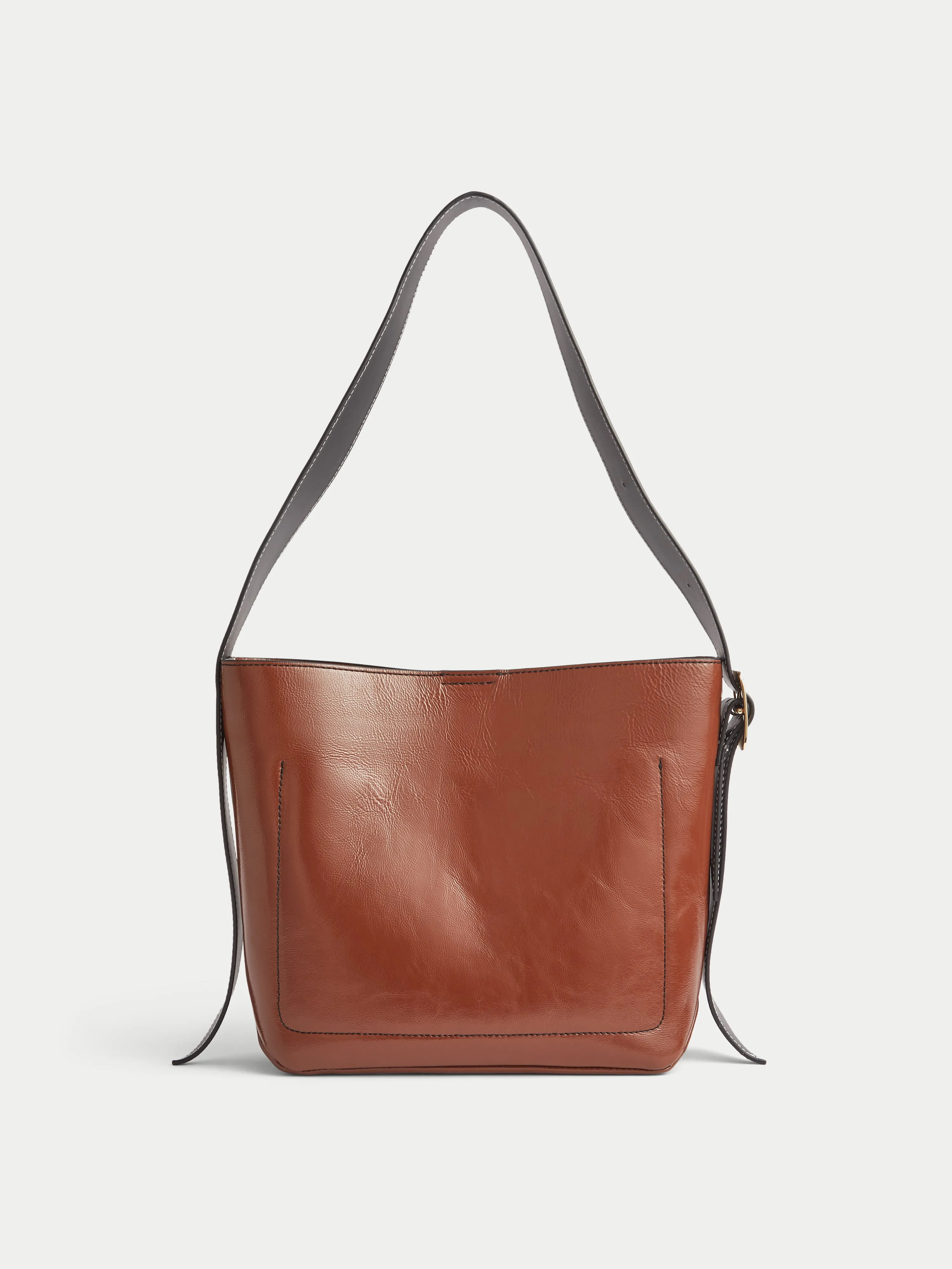 Zoey Buckle Patent Tote | Tan sold by Jigsaw product image thumbnail 2
