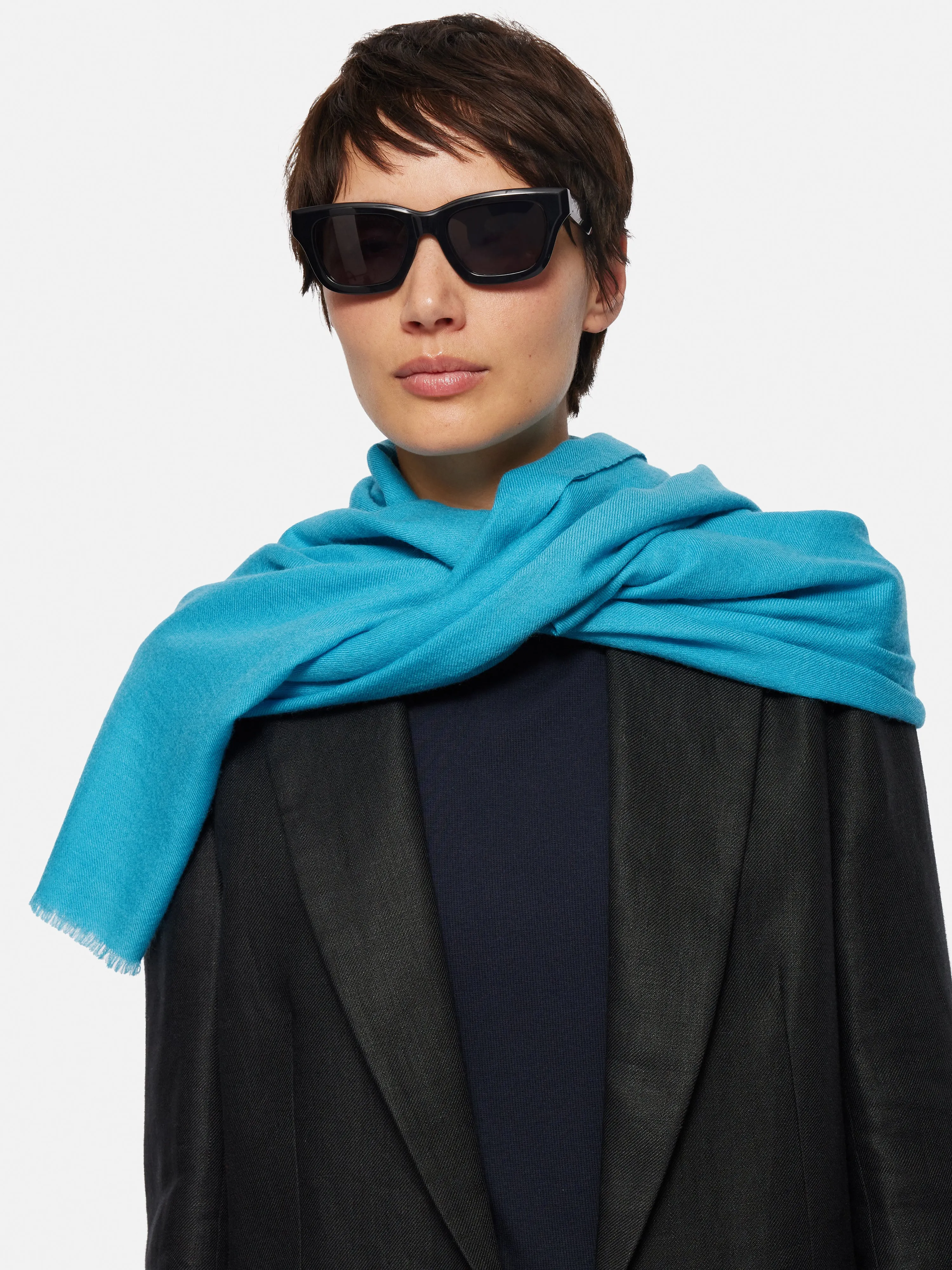 Wool Silk Pashmina | Blue sold by Jigsaw product image thumbnail 2