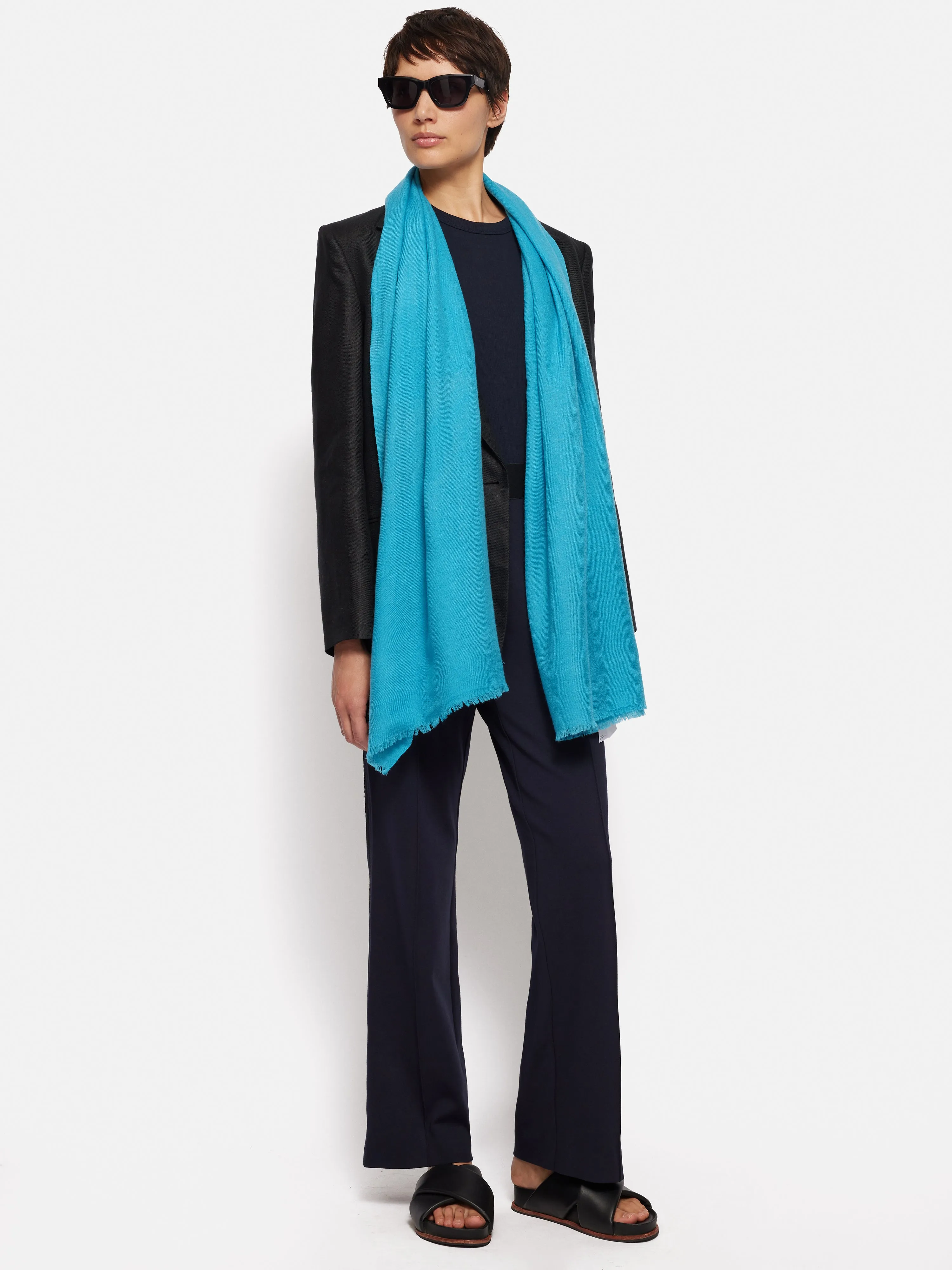 Wool Silk Pashmina | Blue sold by Jigsaw product image thumbnail 4