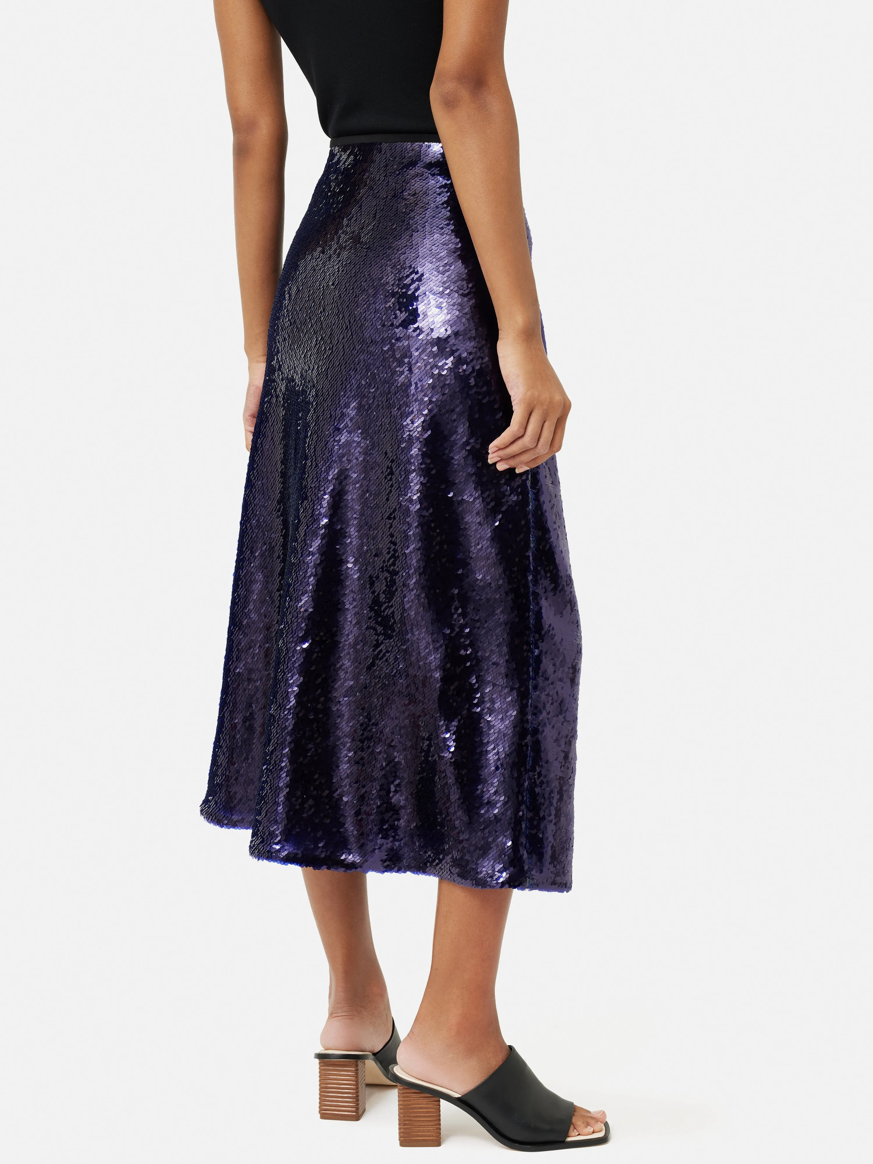 Sequin Midi Skirt | Purple sold by Jigsaw product image thumbnail 5