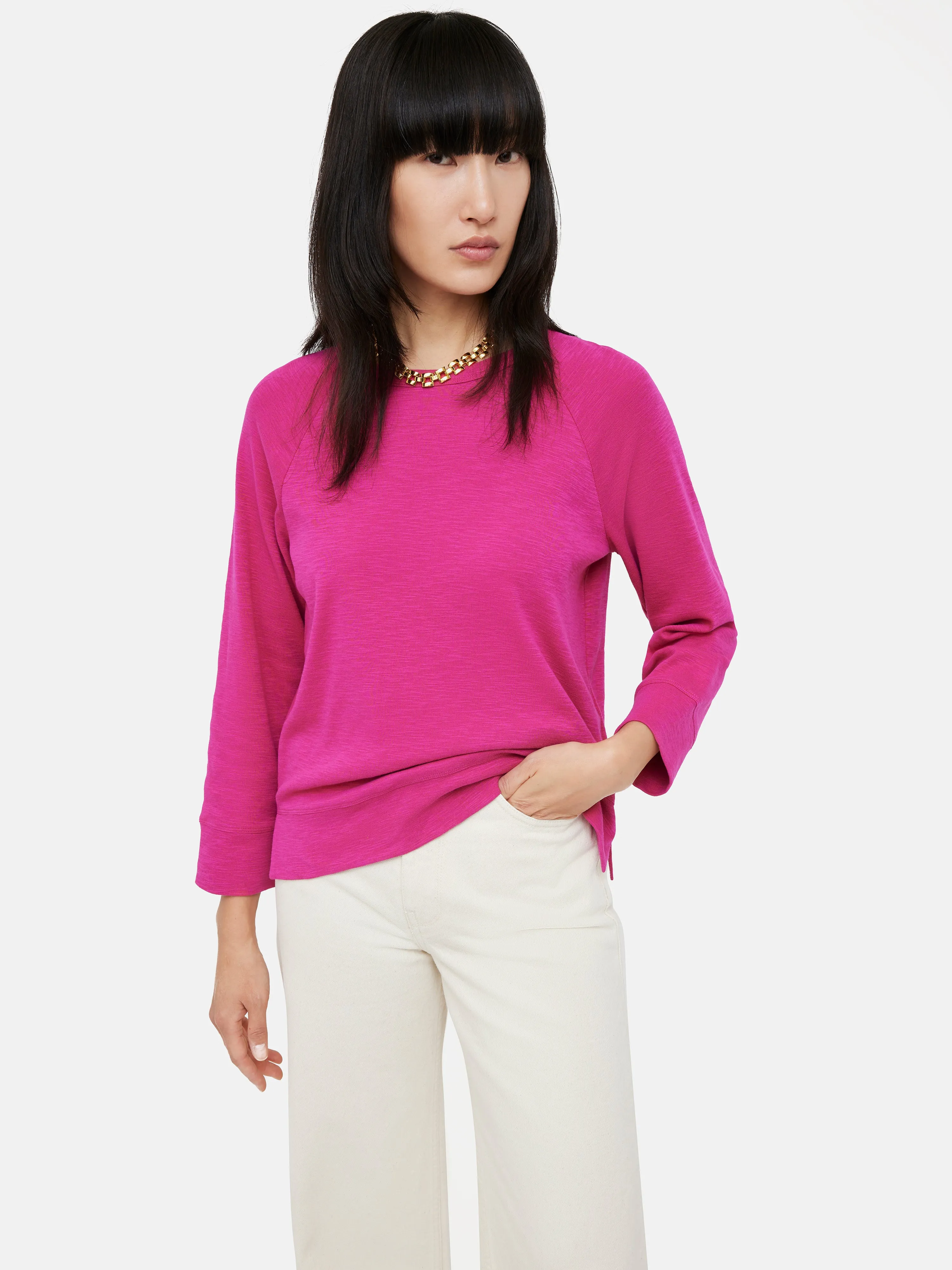 Cotton Luxe Raglan Tee | Pink sold by Jigsaw