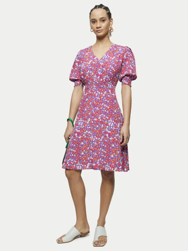 Heath Ditsy Short Tea Dress | Red sold by Jigsaw