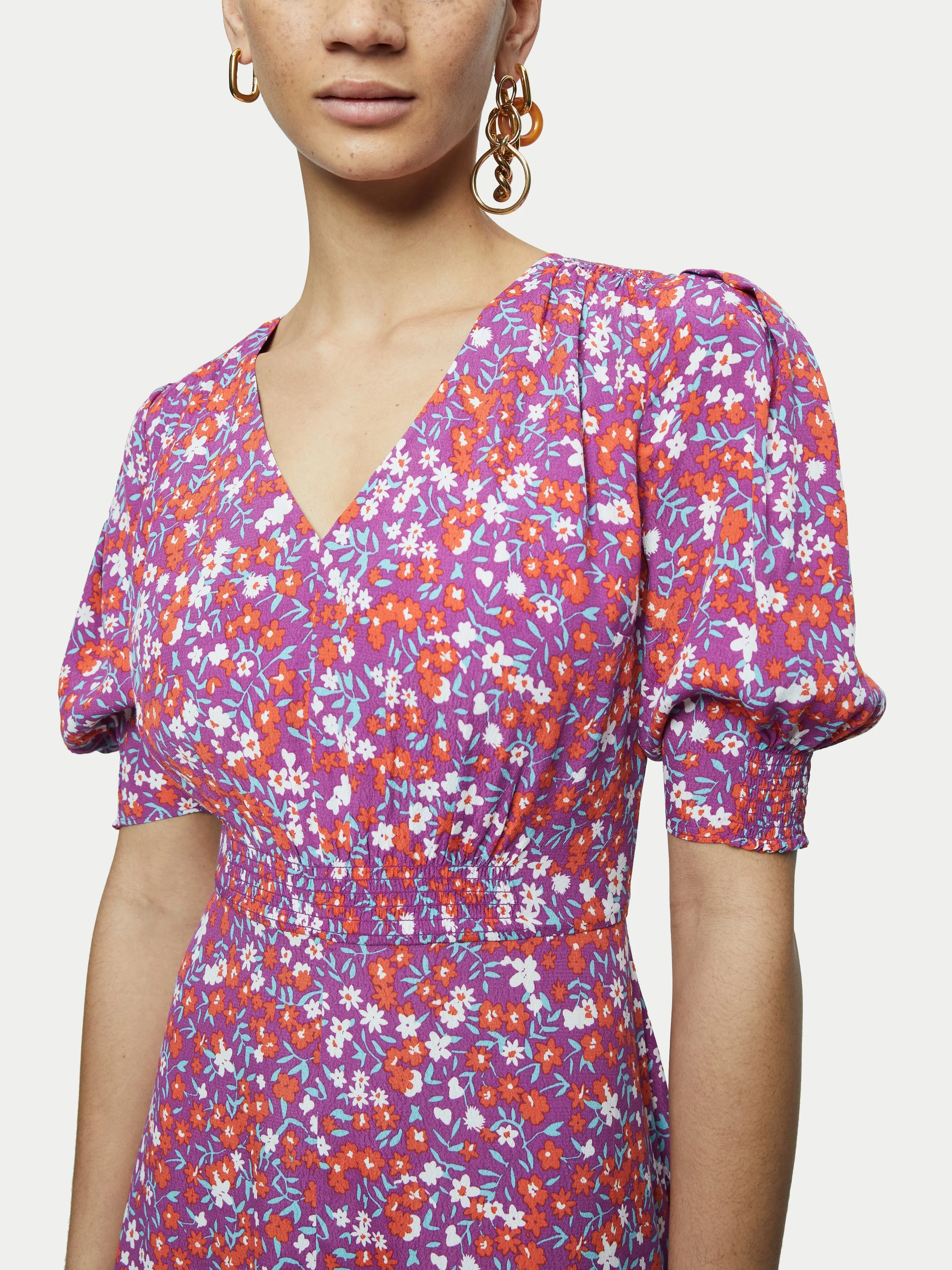 Heath Ditsy Short Tea Dress | Red sold by Jigsaw product image thumbnail 2