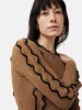 Scallop Trim Knitted Dress | Brown sold by Jigsaw