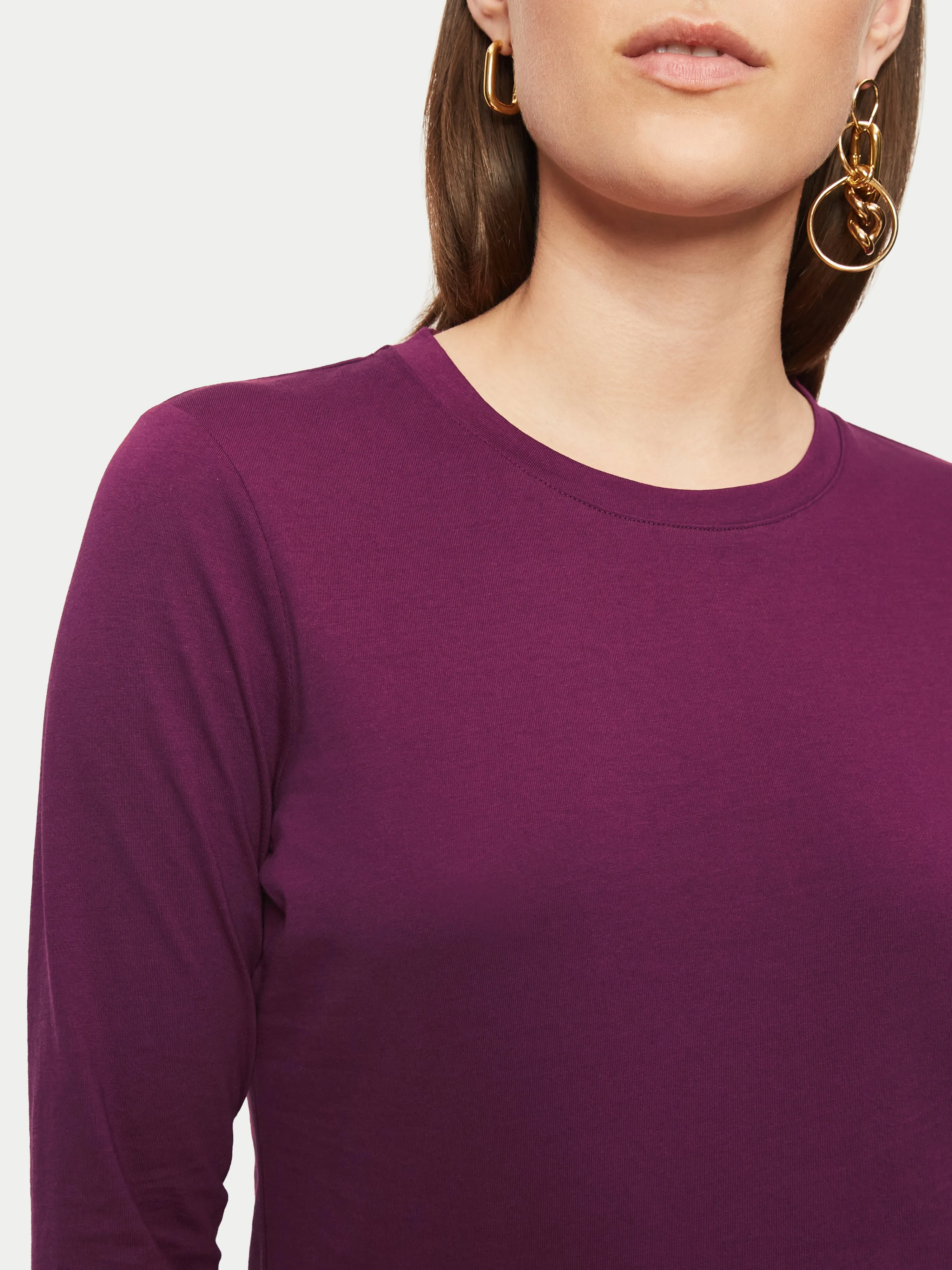Supima Cotton Long Sleeve Tee | Grape Purple sold by Jigsaw product image thumbnail 3