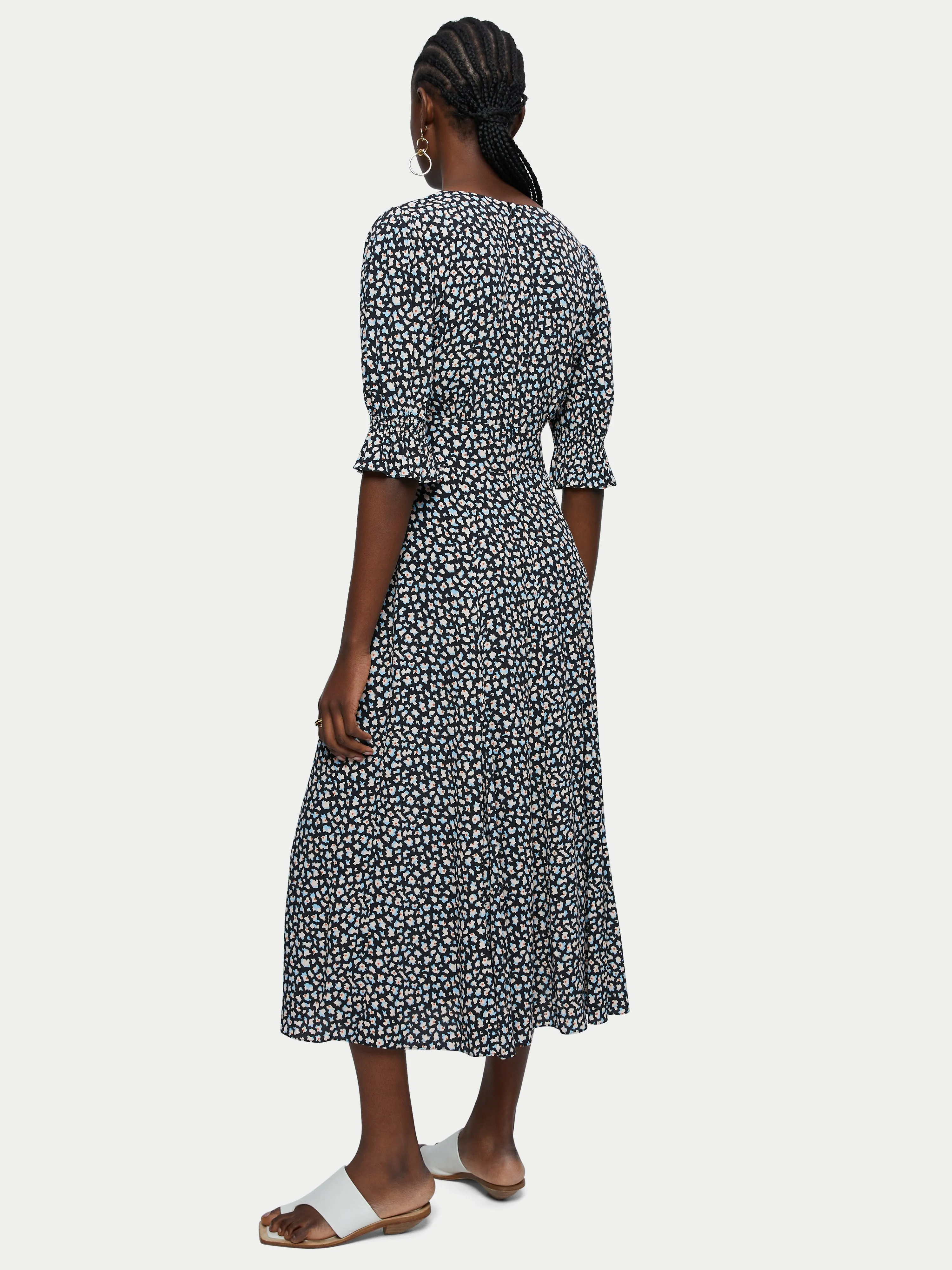 Honeycomb Ditsy Midi Tea Dress | Blue sold by Jigsaw product image thumbnail 5