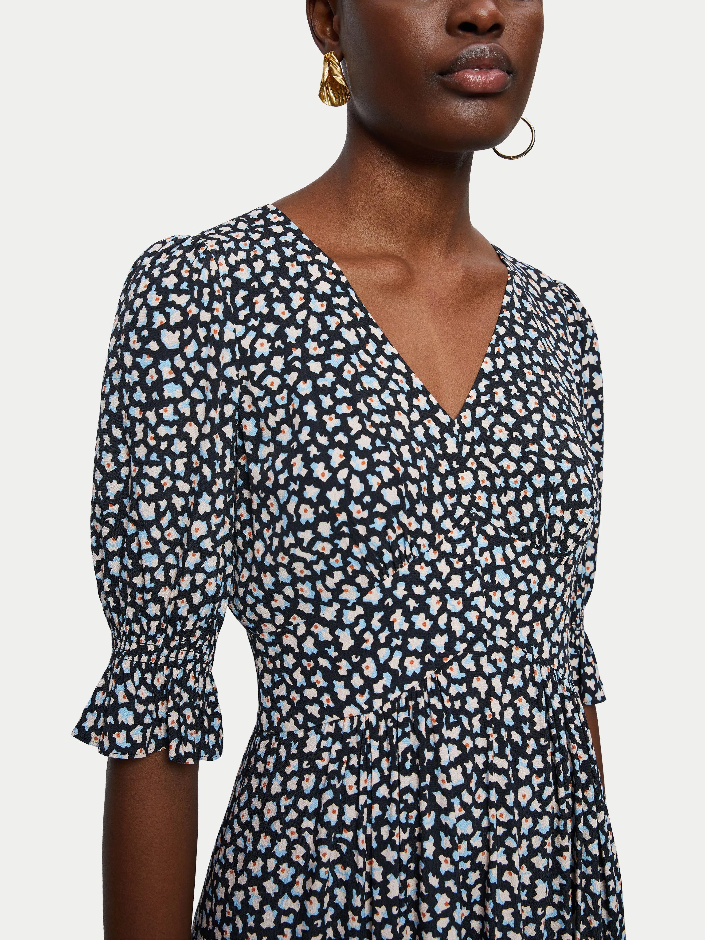 Honeycomb Ditsy Midi Tea Dress | Blue sold by Jigsaw product image thumbnail 2