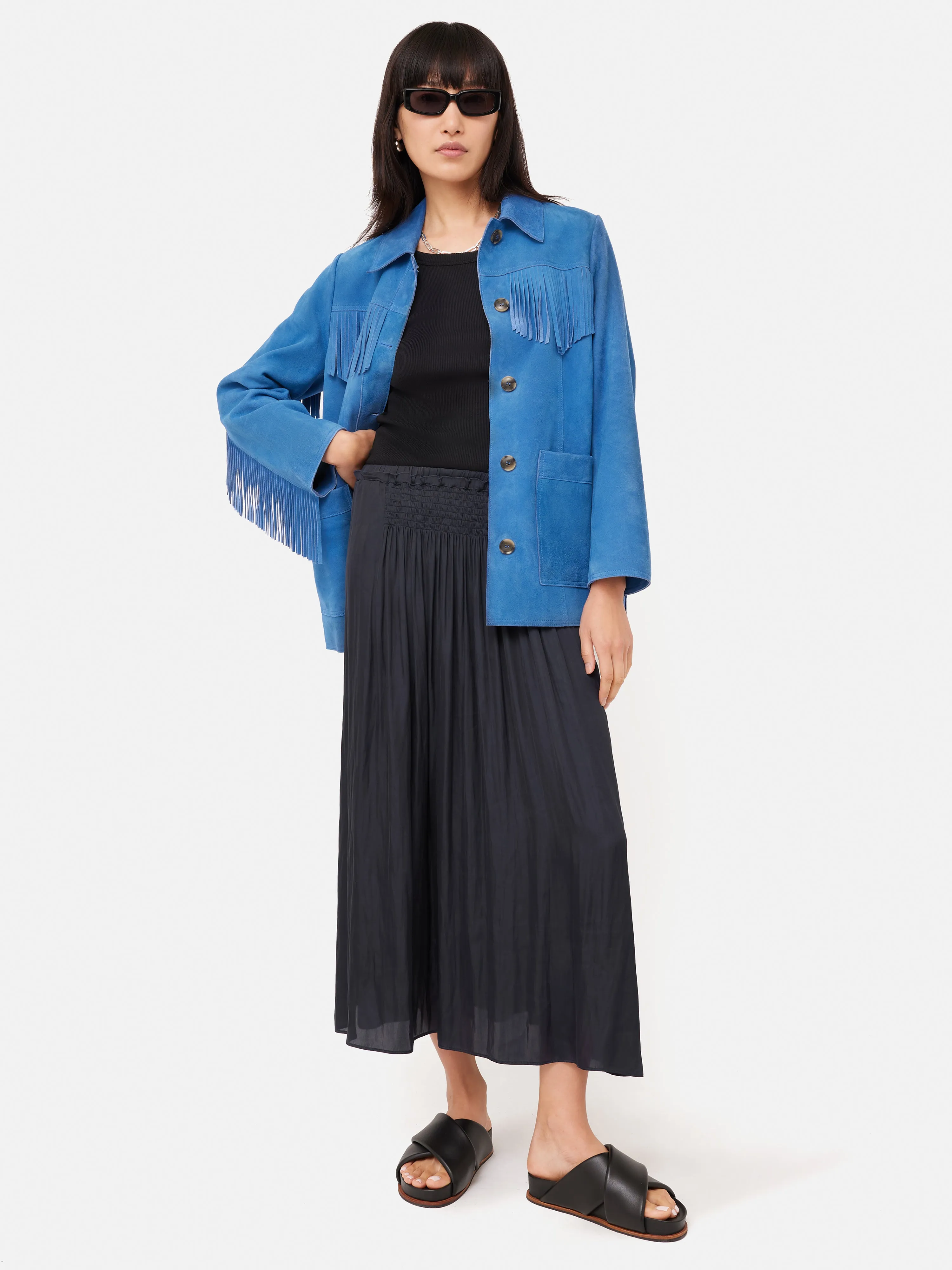 Recycled Satin Drape Skirt | Grey sold by Jigsaw product image thumbnail 4