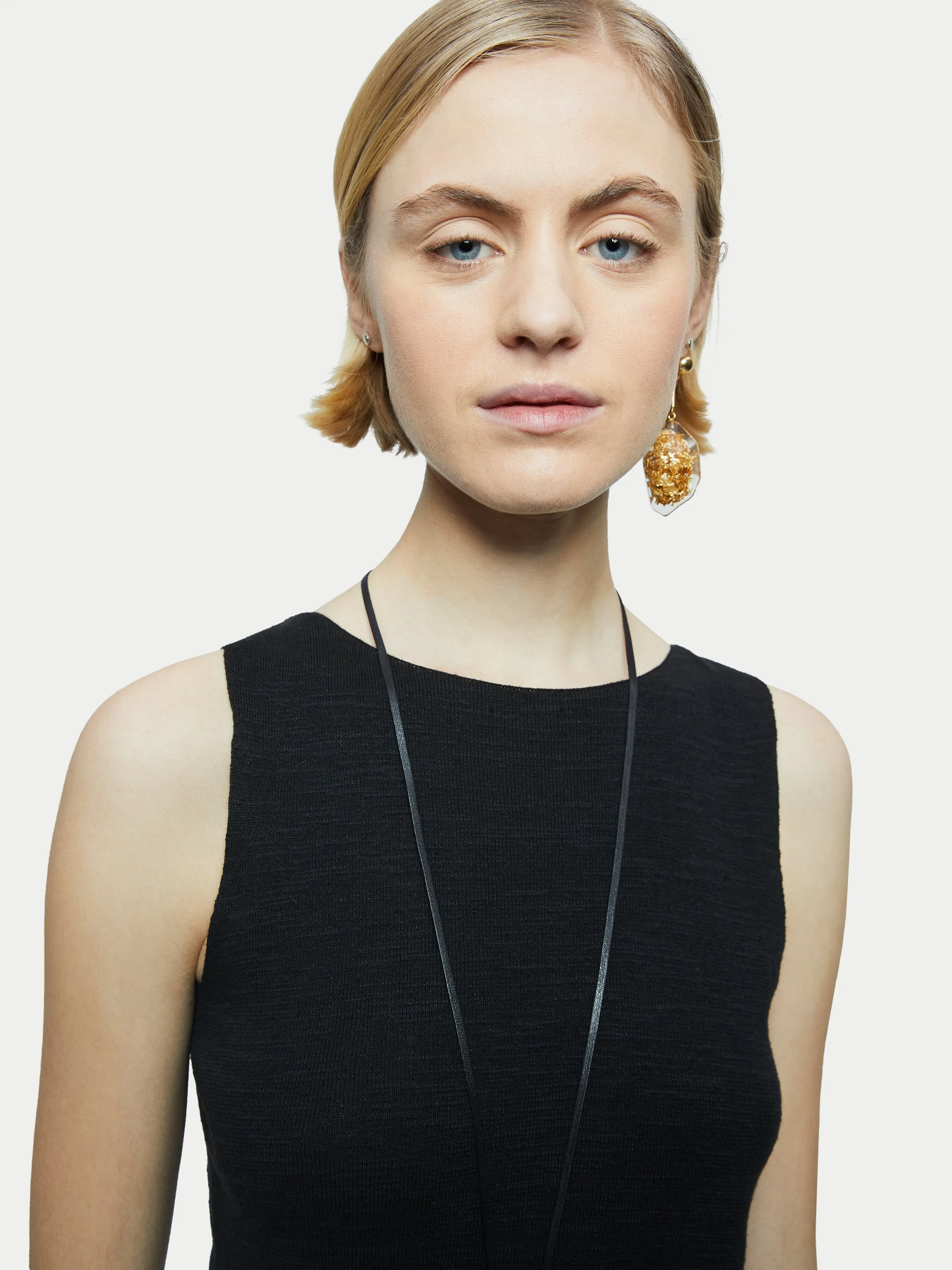 Linen Cotton Boat Neck Tank | Black sold by Jigsaw product image thumbnail 2