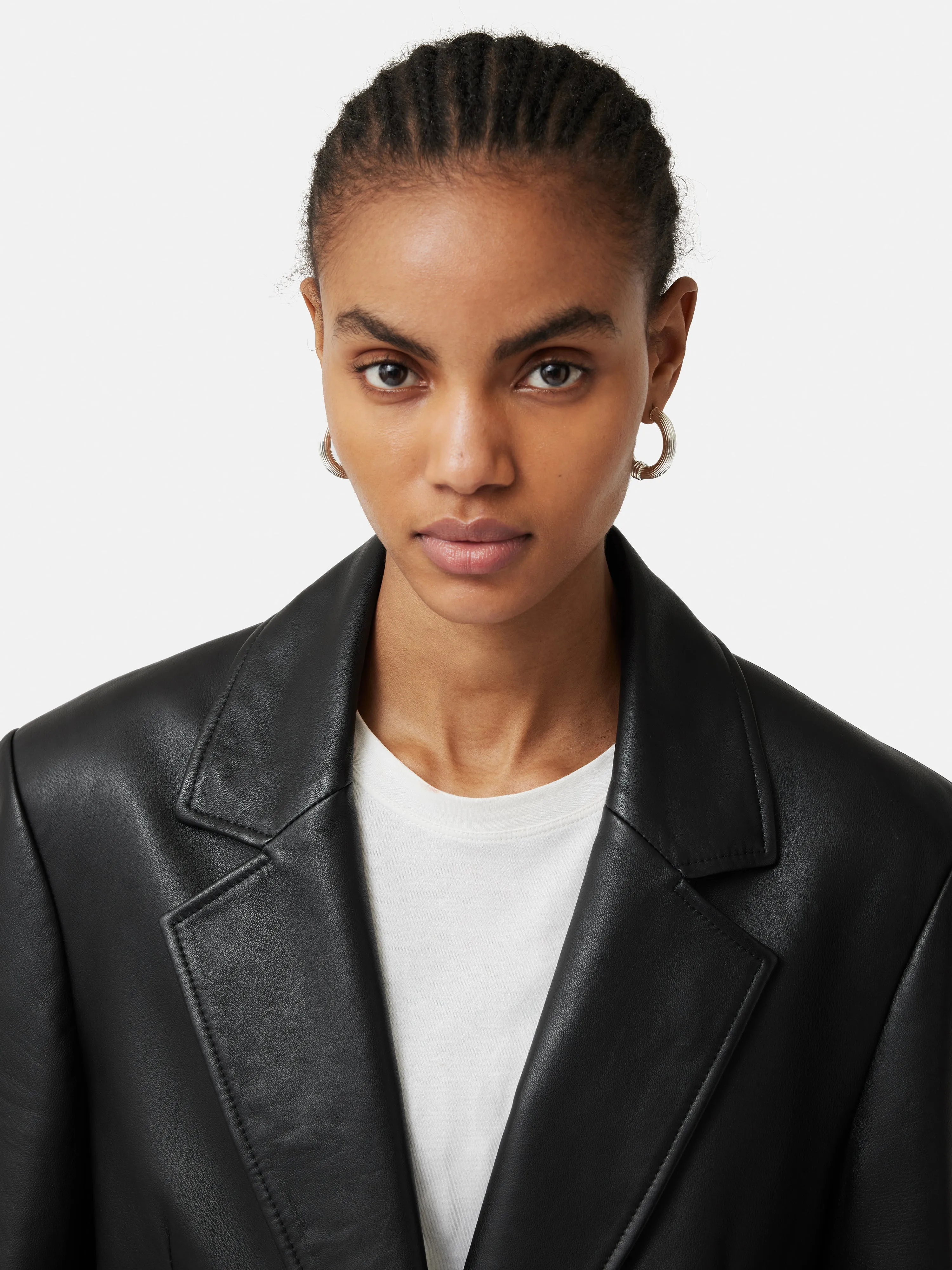 Tailored Leather Blazer | Black sold by Jigsaw product image thumbnail 4