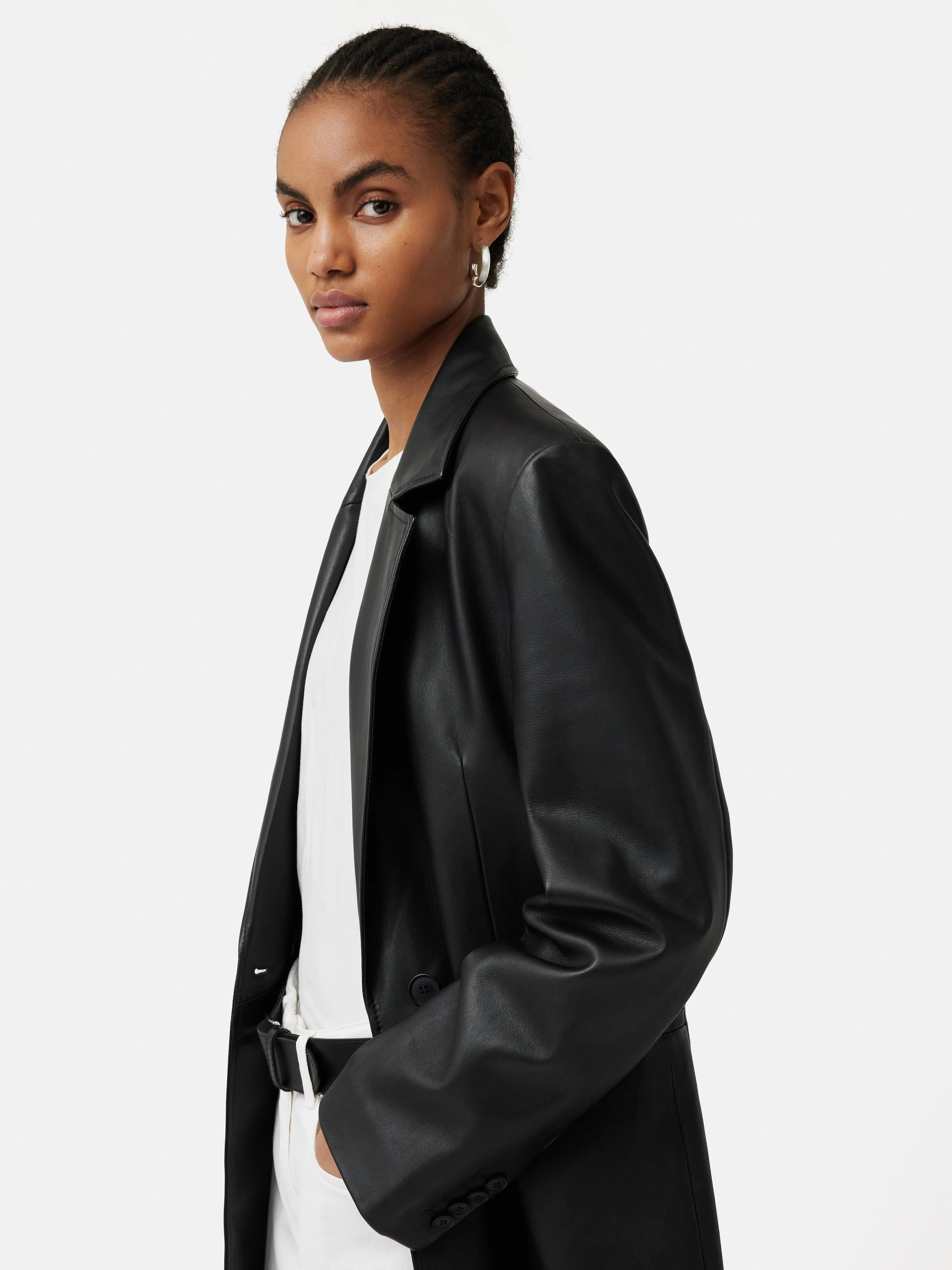 Tailored Leather Blazer | Black sold by Jigsaw