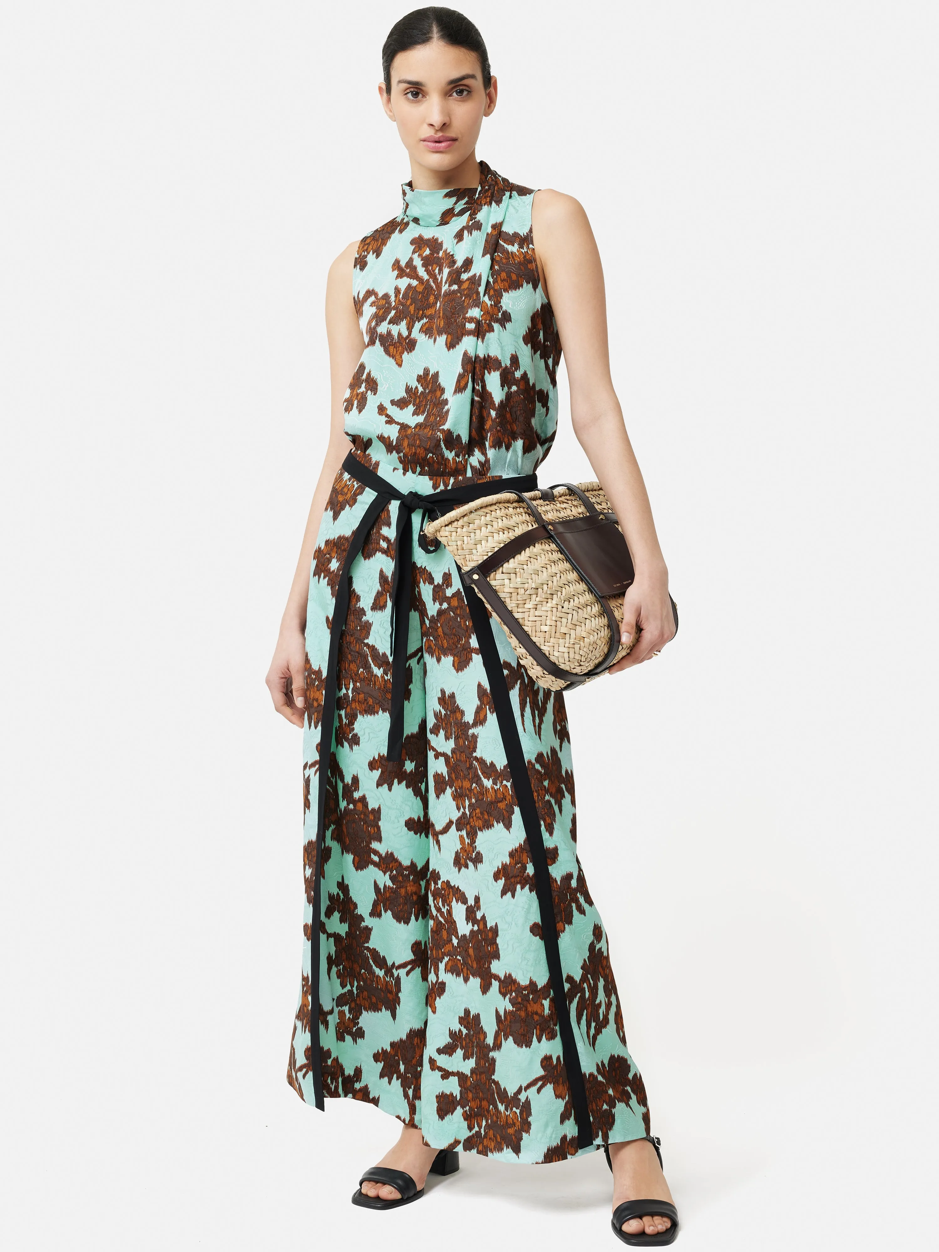 Ikat Posy Jacquard Top | Aqua sold by Jigsaw product image thumbnail 4