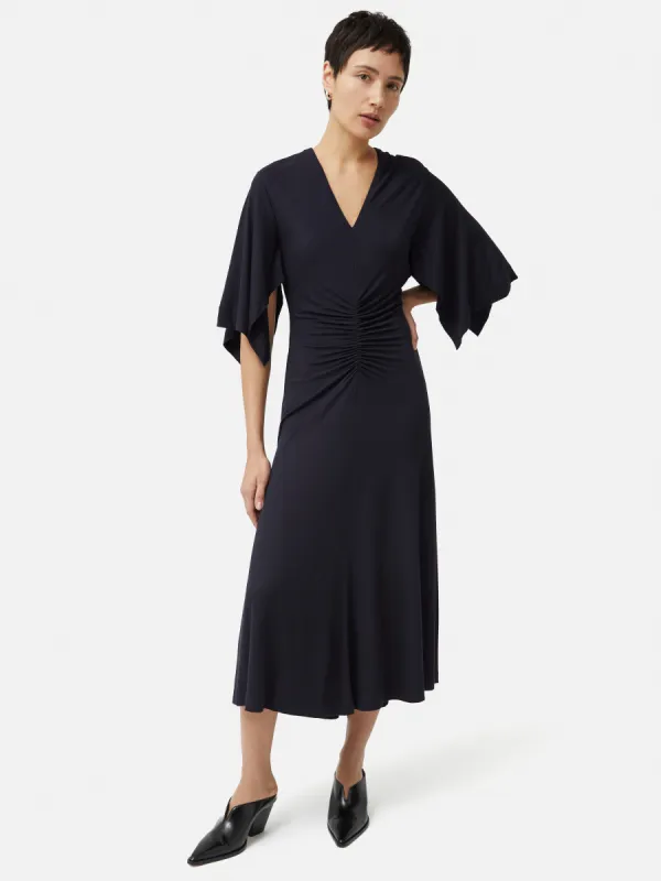 Crepe Handkerchief Dress | Navy sold by Jigsaw