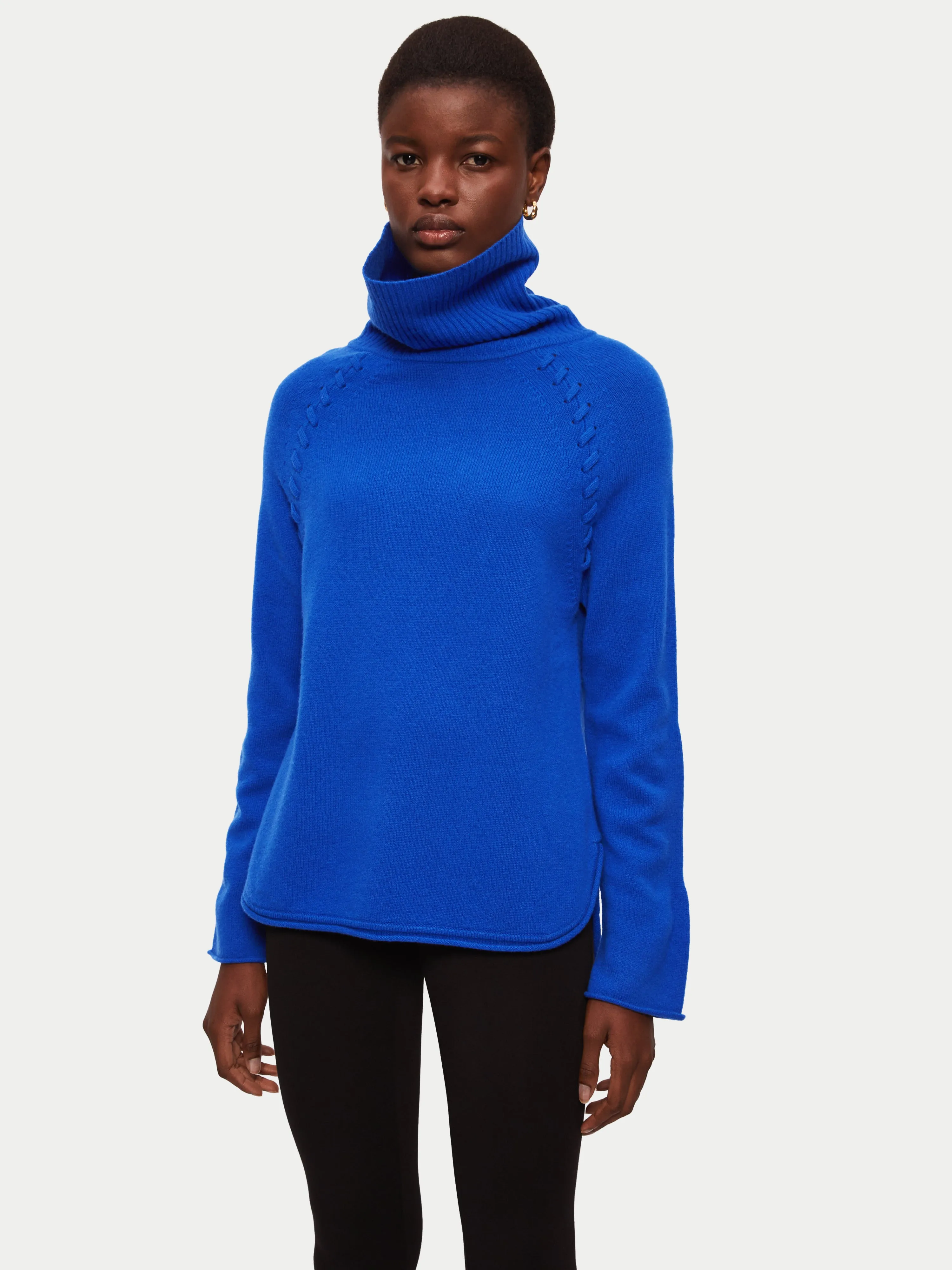 Merino Scoop Hem Jumper | Blue sold by Jigsaw product image thumbnail 4