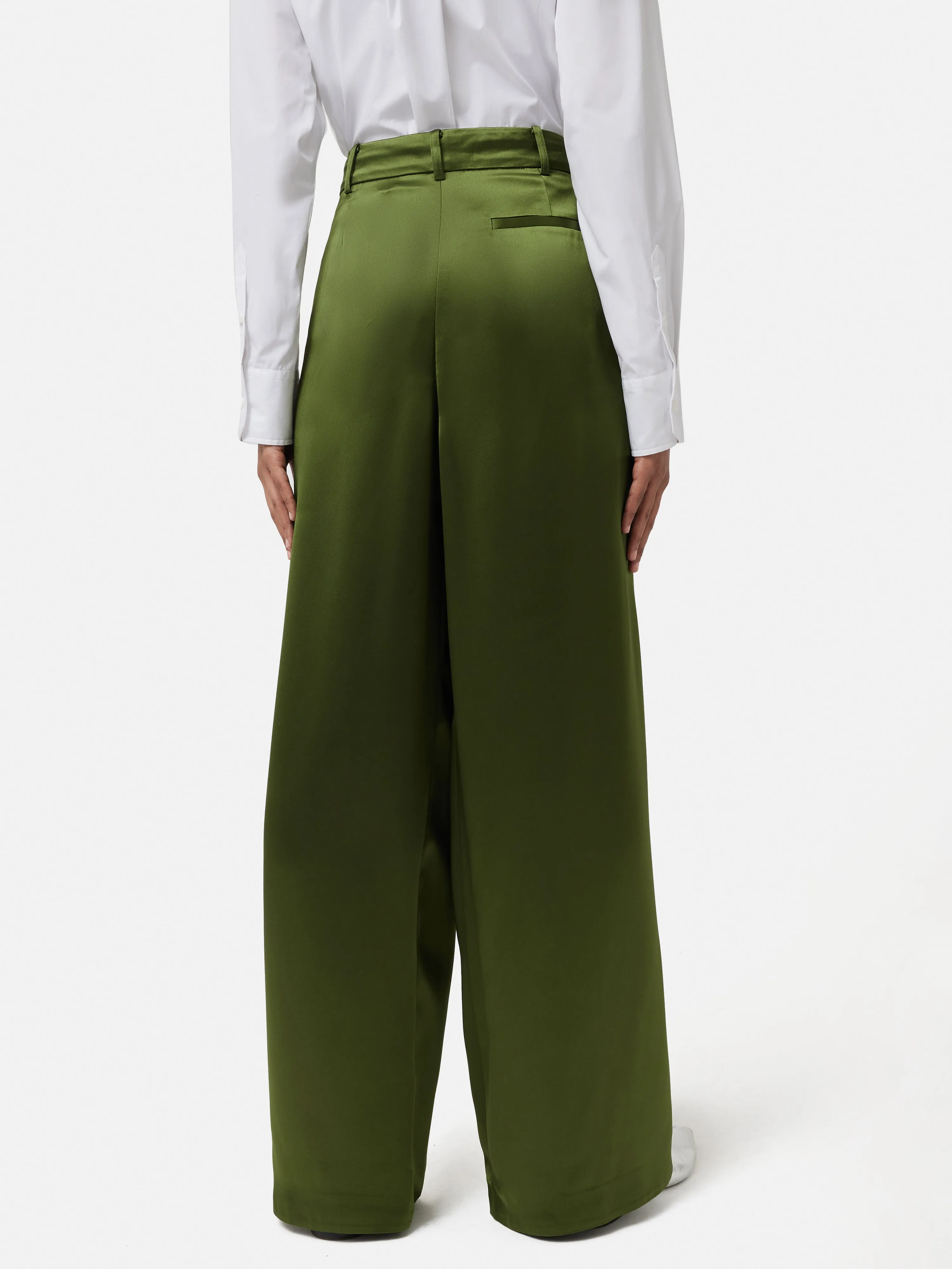 Satin Drape Trouser | Green sold by Jigsaw product image thumbnail 5