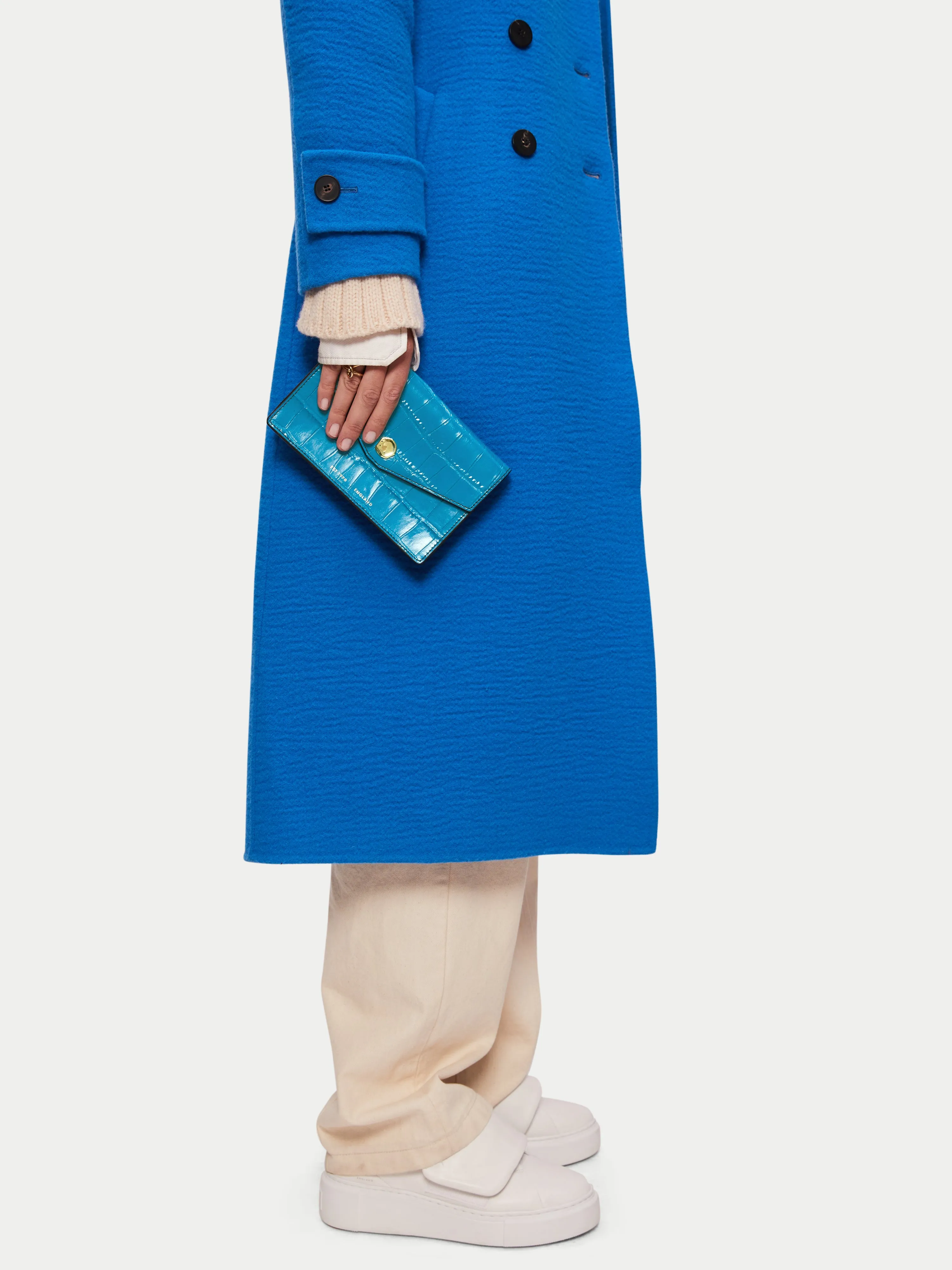 Katie Mini Croc Leather Bag | Blue sold by Jigsaw product image thumbnail 3