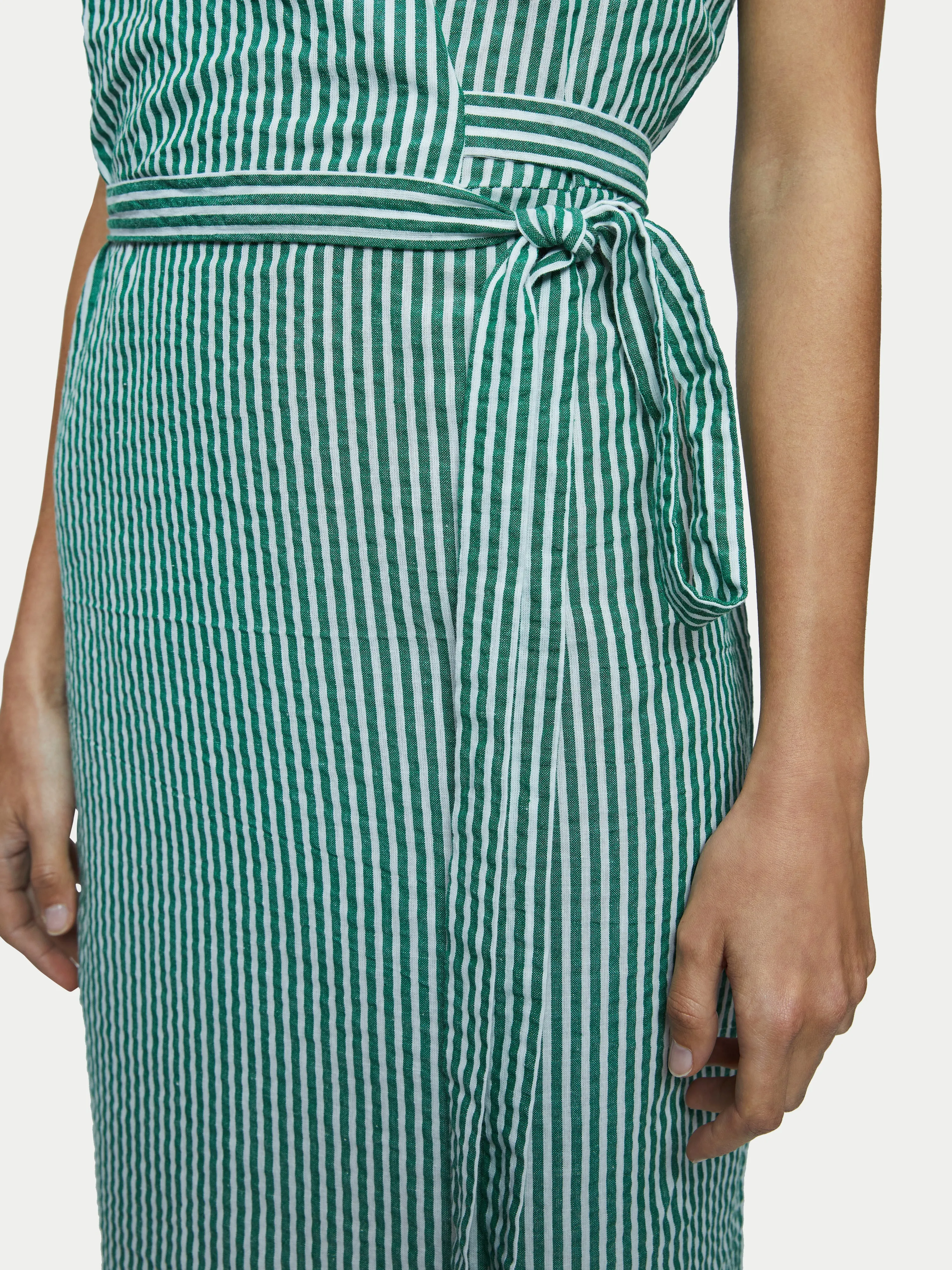 Seersucker Wrap Dress | Green sold by Jigsaw product image thumbnail 3