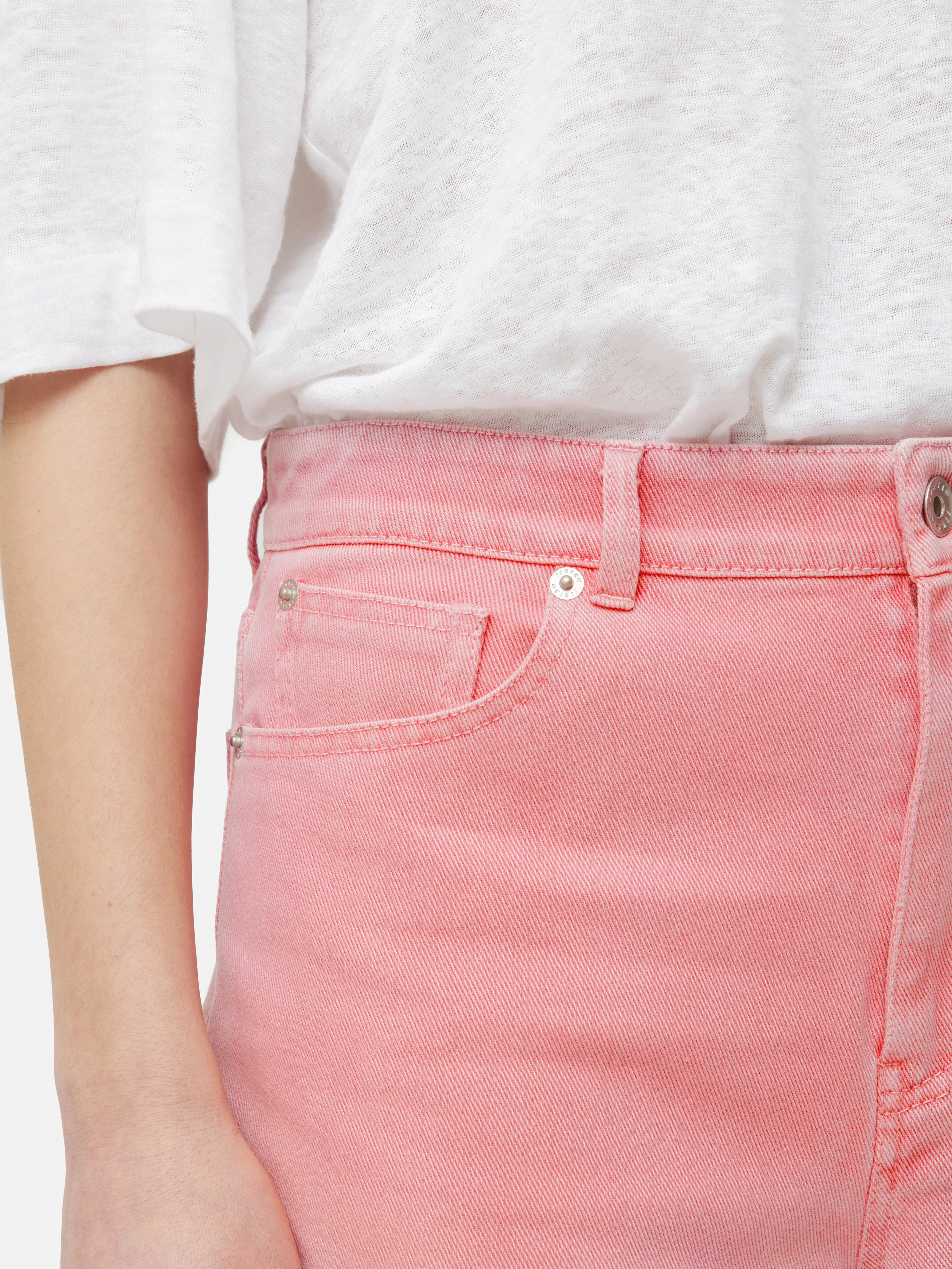 Tyne Wide Leg Cropped Jean | Pink sold by Jigsaw product image thumbnail 4