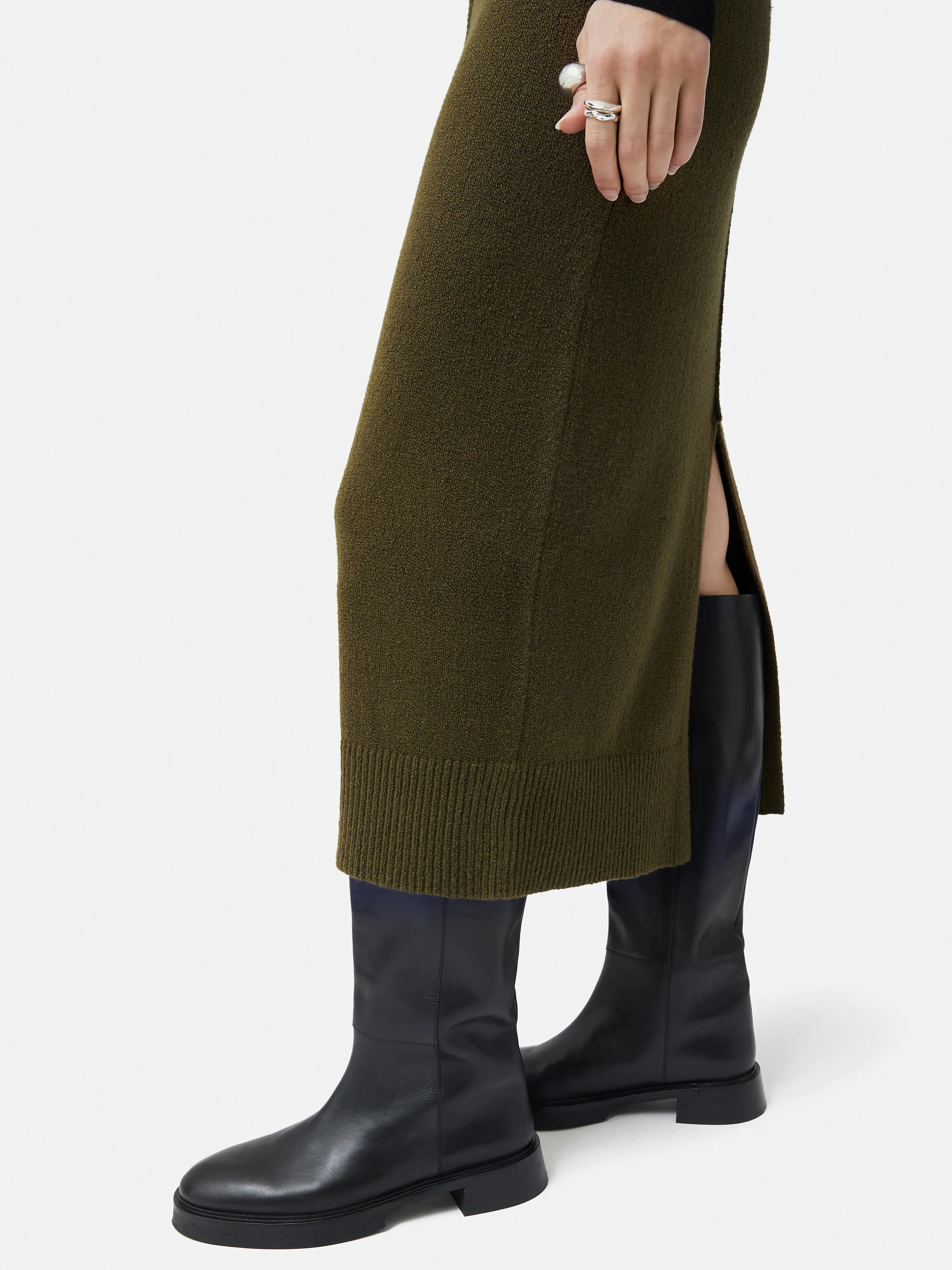 Pencil Knitted Skirt | Khaki sold by Jigsaw product image thumbnail 2
