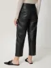 Leather Barrel Leg Trouser | Black sold by Jigsaw