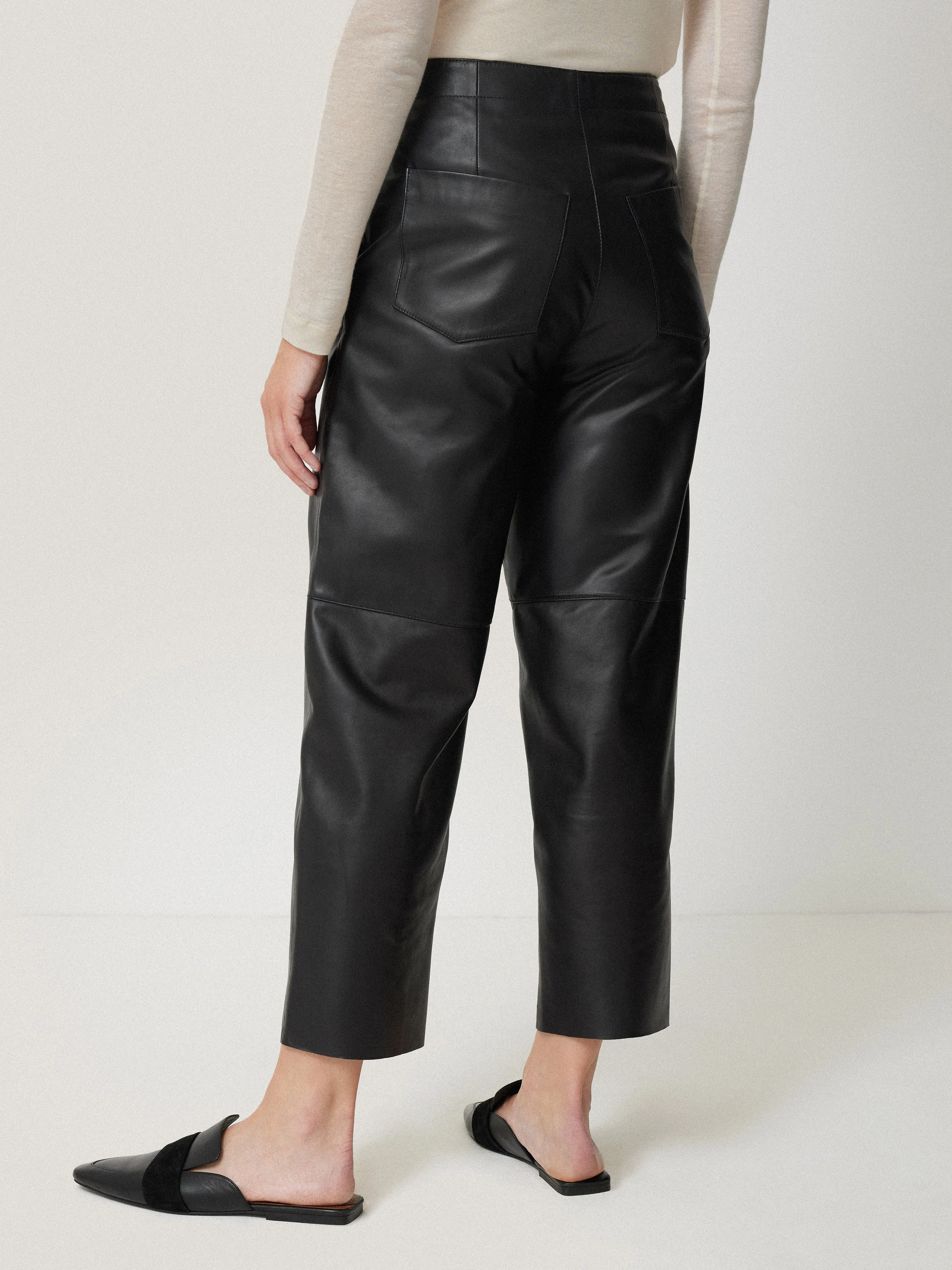 Leather Barrel Leg Trouser | Black sold by Jigsaw product image thumbnail 5