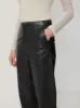 Leather Barrel Leg Trouser | Black sold by Jigsaw