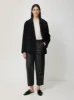 Leather Barrel Leg Trouser | Black sold by Jigsaw