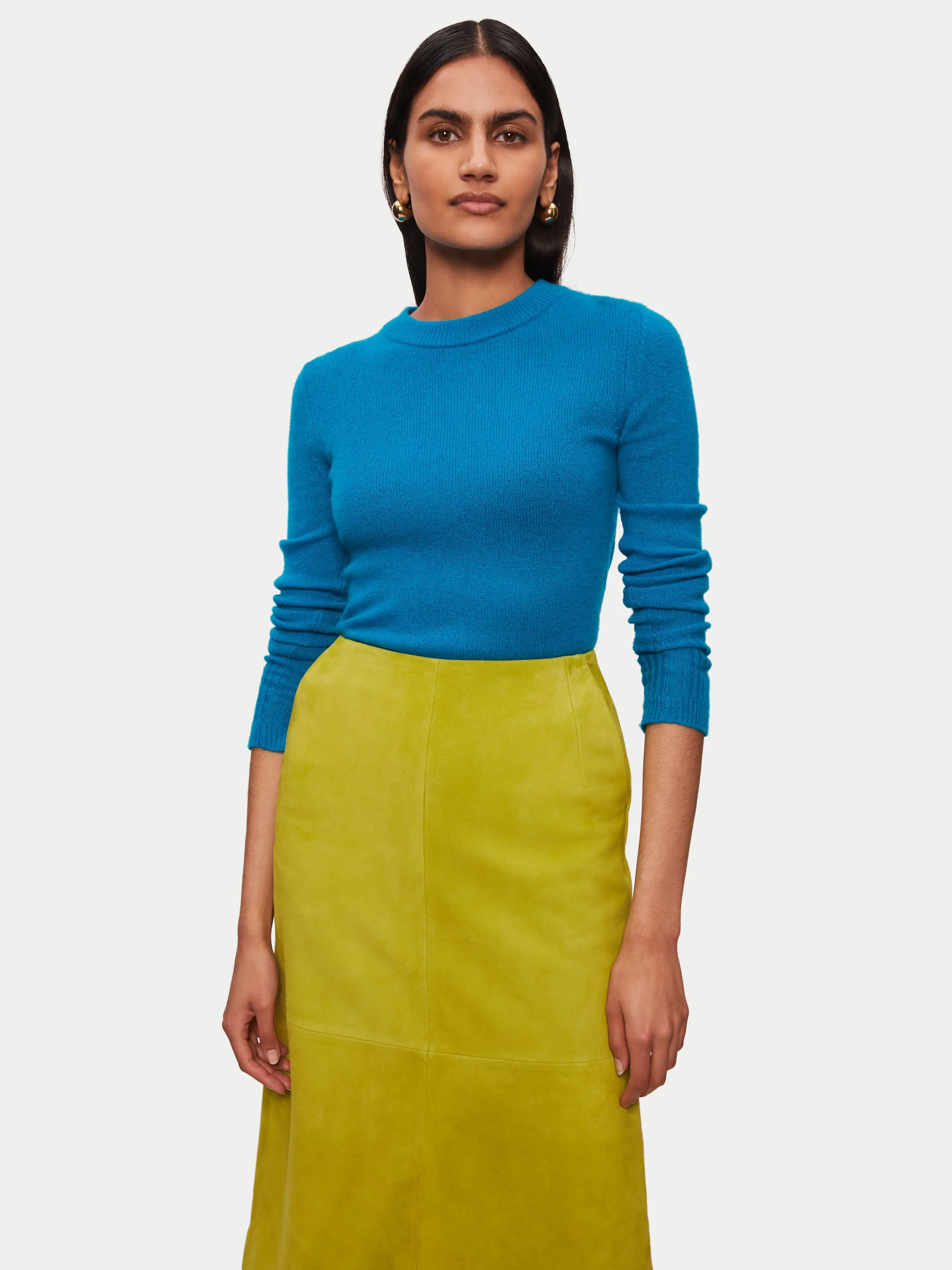 Cloud Cashmere Crew Jumper | Blue sold by Jigsaw