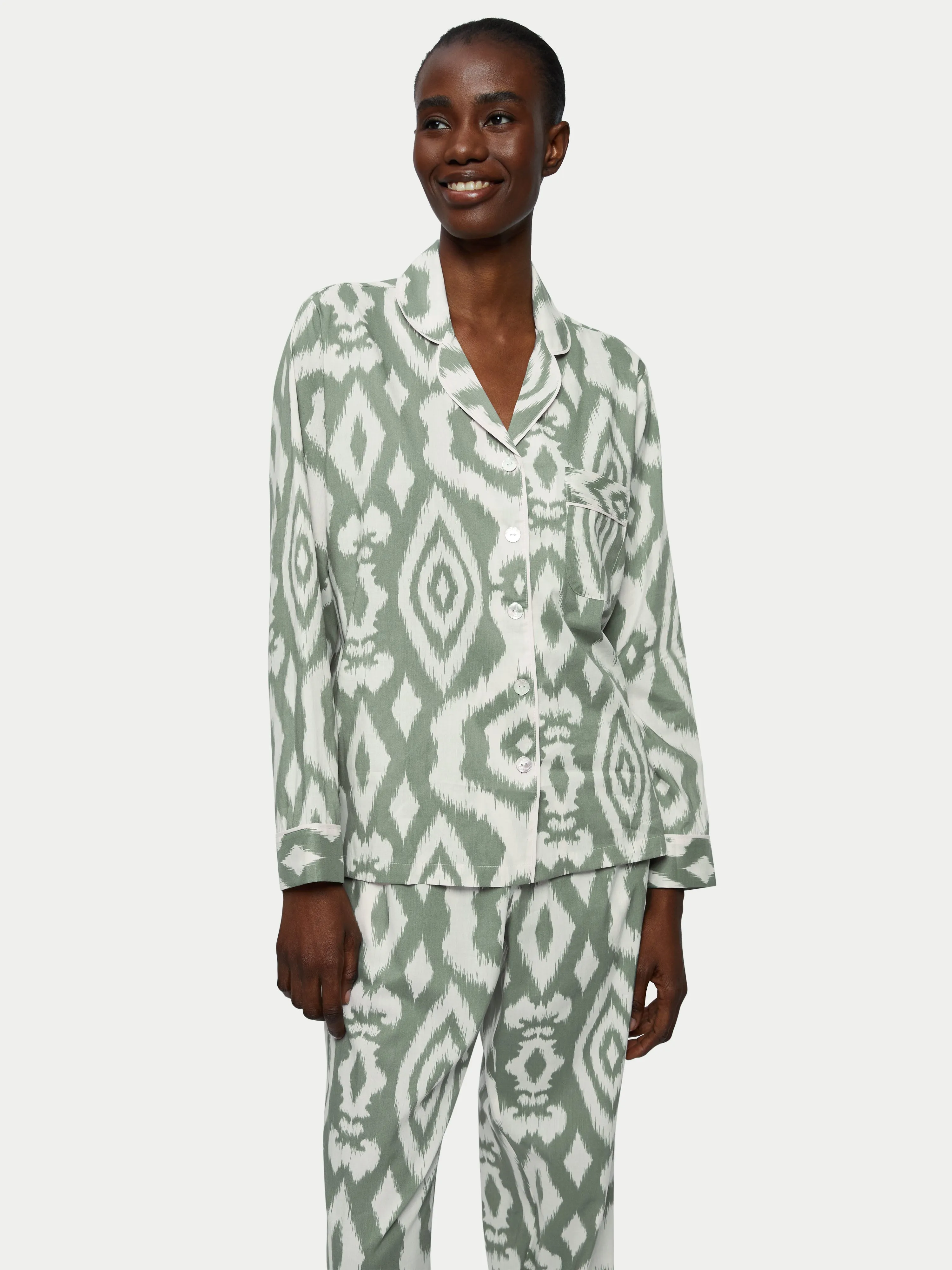 Ikat Cotton Pyjama | Green sold by Jigsaw product image thumbnail 2
