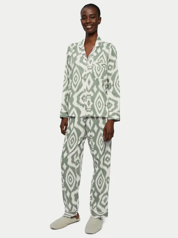 Ikat Cotton Pyjama | Green sold by Jigsaw