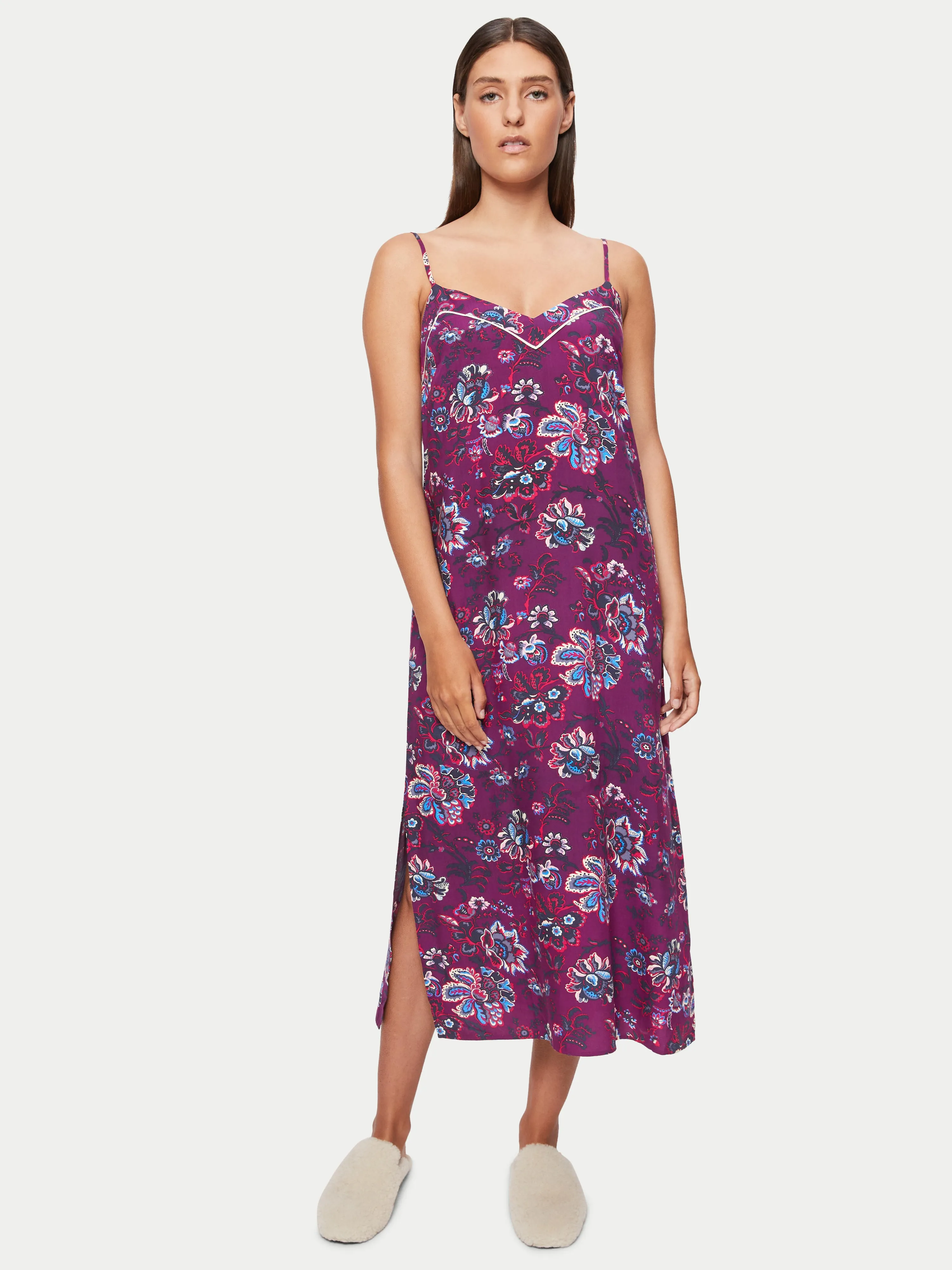 Rococo Floral Modal Night dress | Purple sold by Jigsaw