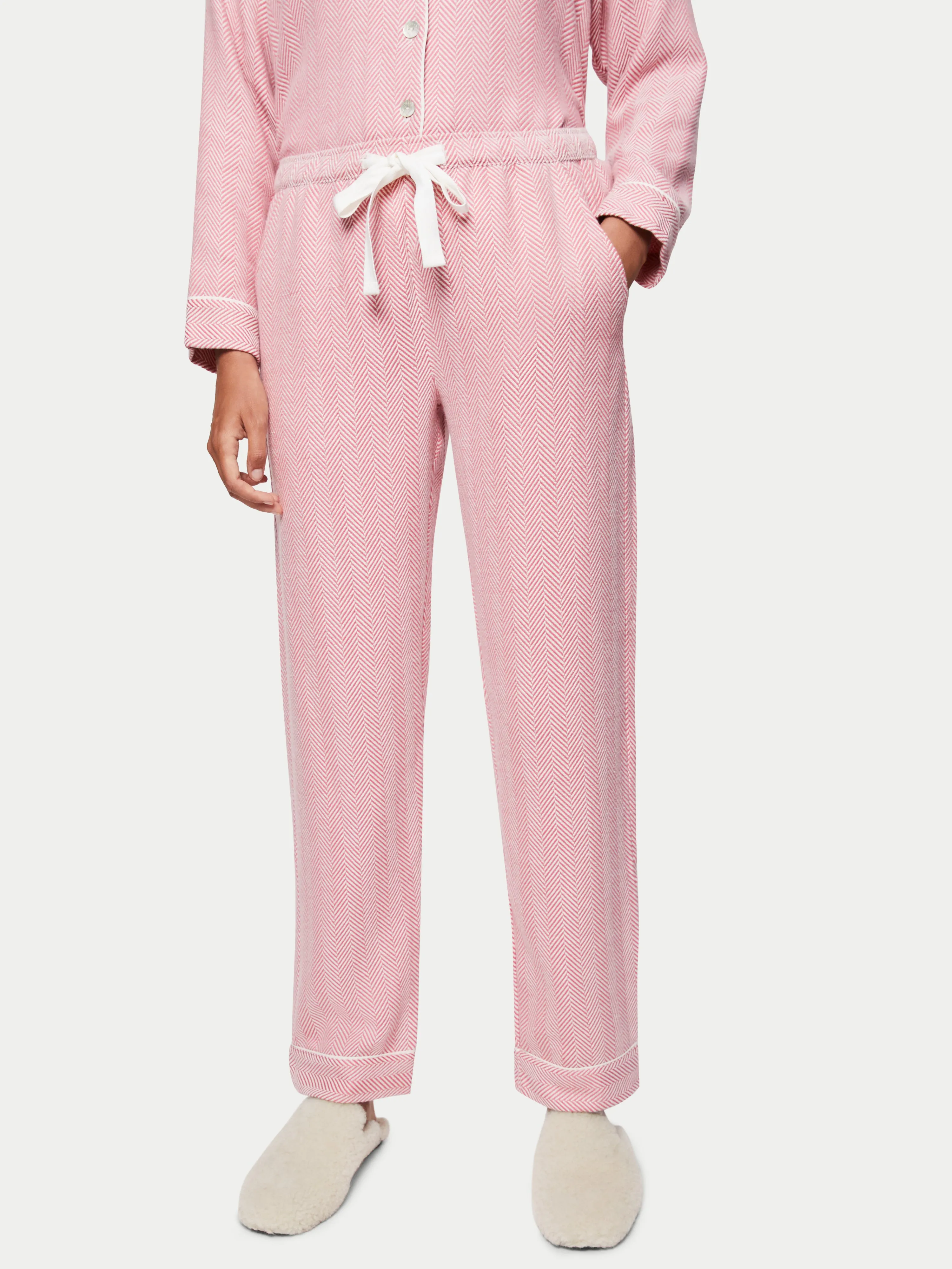 Herringbone Pyjamas | Pink sold by Jigsaw product image thumbnail 5