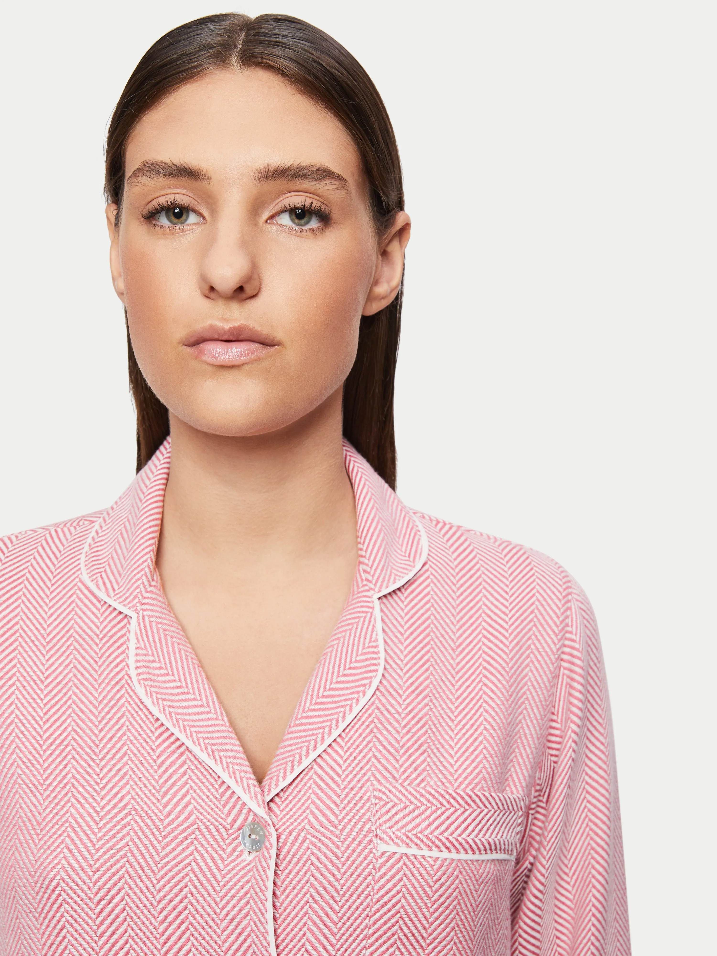 Herringbone Pyjamas | Pink sold by Jigsaw product image thumbnail 4