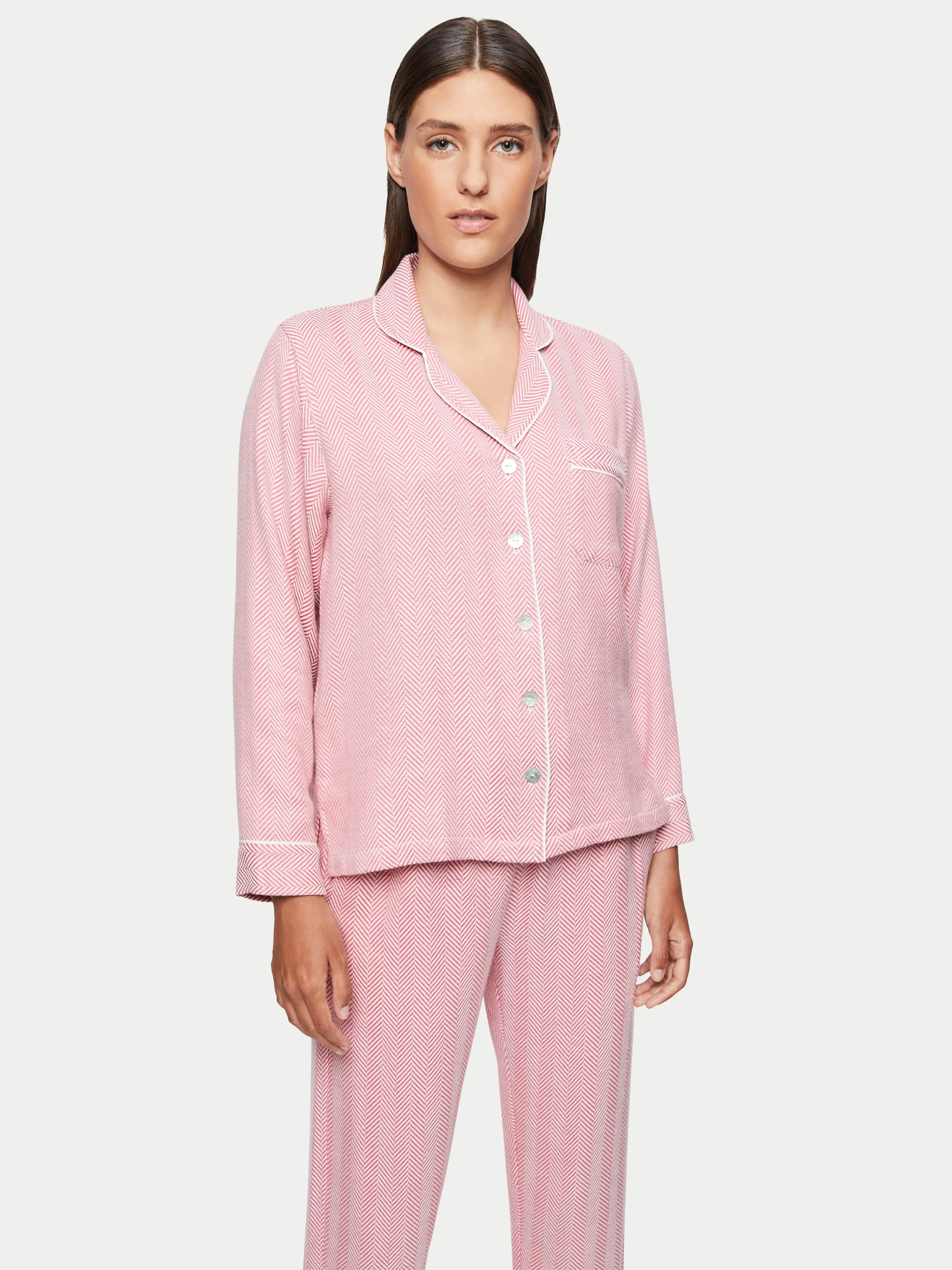 Herringbone Pyjamas | Pink sold by Jigsaw product image thumbnail 3