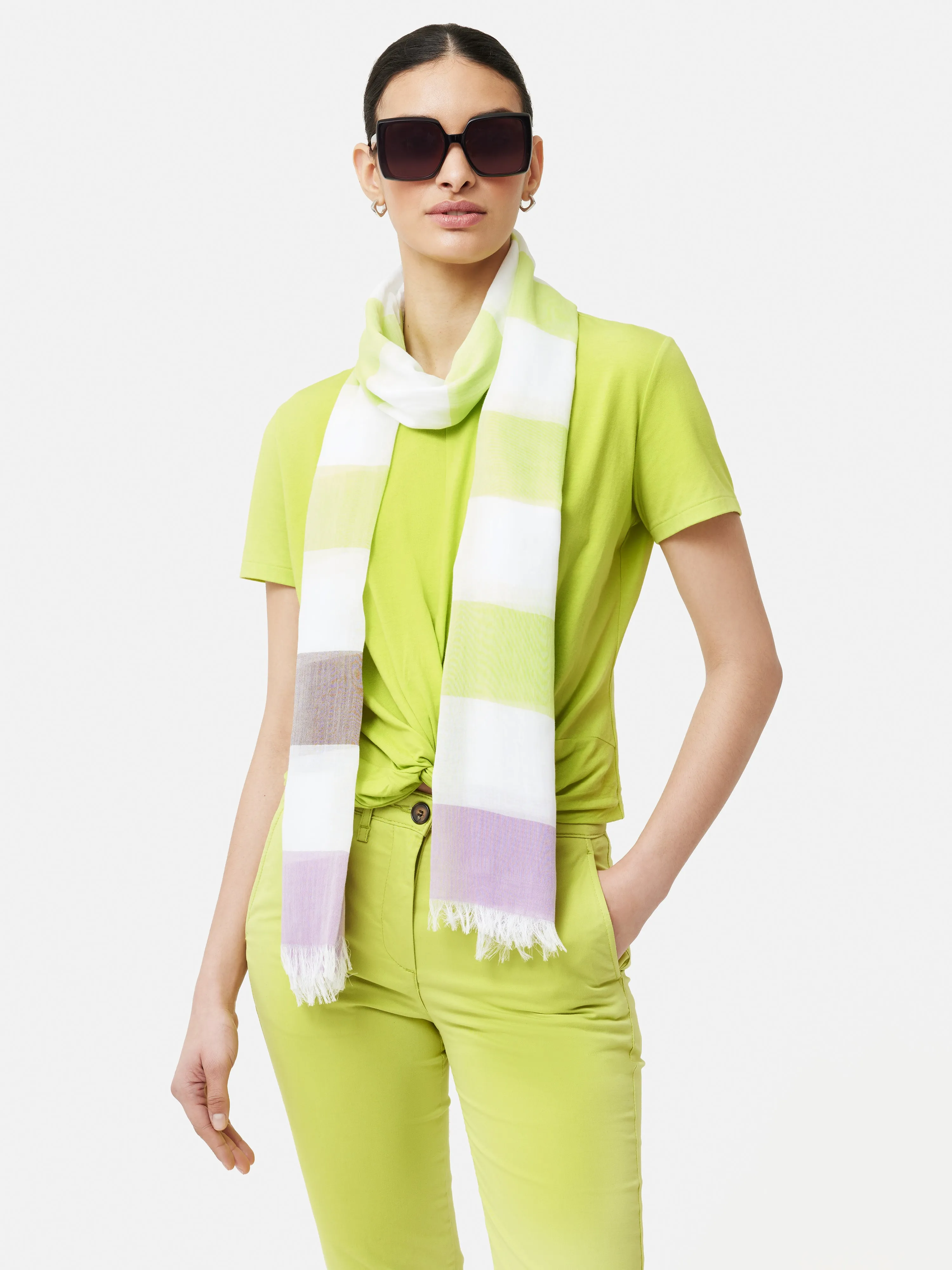 Woven Stripe Scarf | Yellow sold by Jigsaw product image thumbnail 5