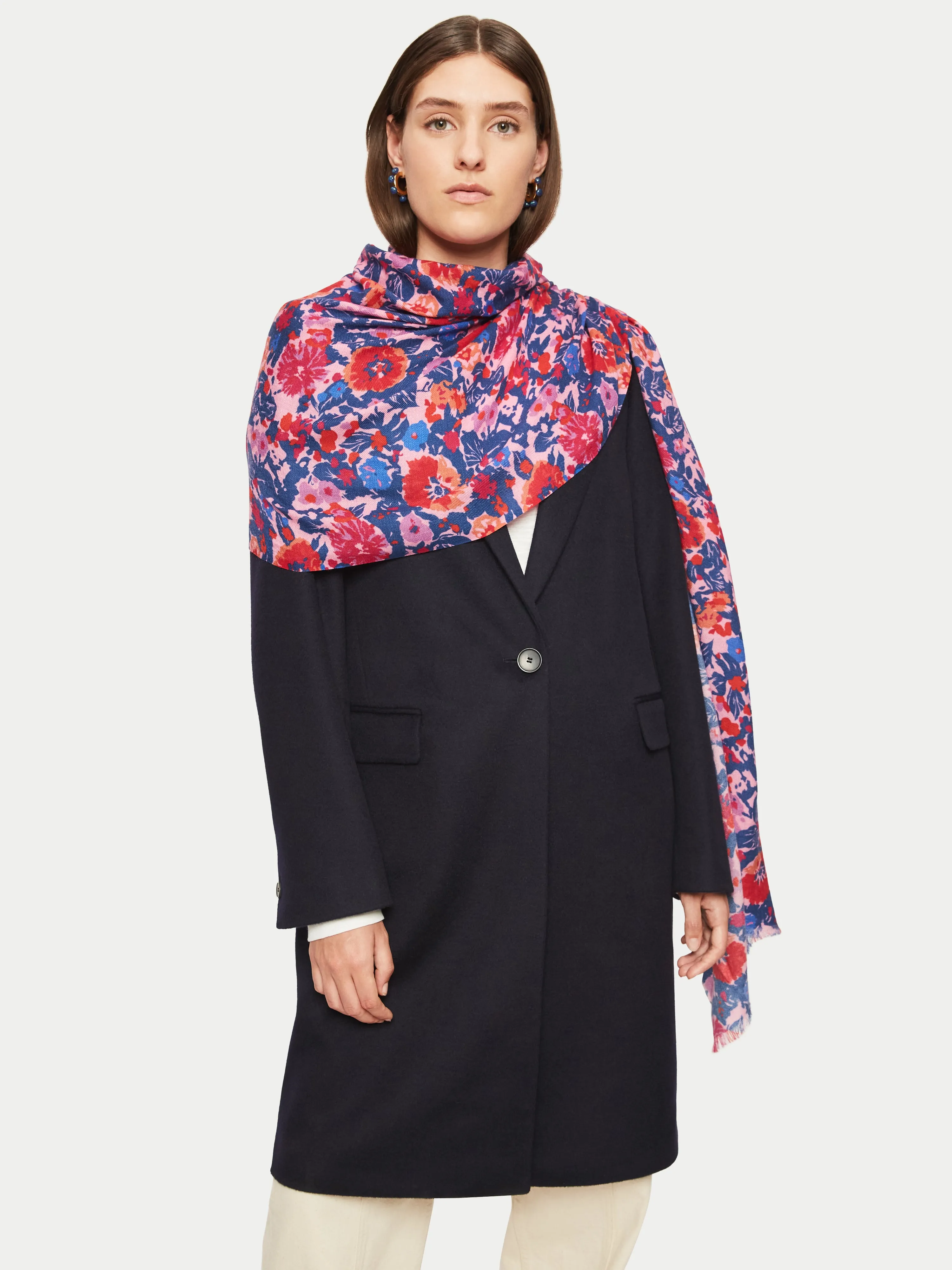 Celestial Wool Silk Scarf | Purple sold by Jigsaw product image thumbnail 3